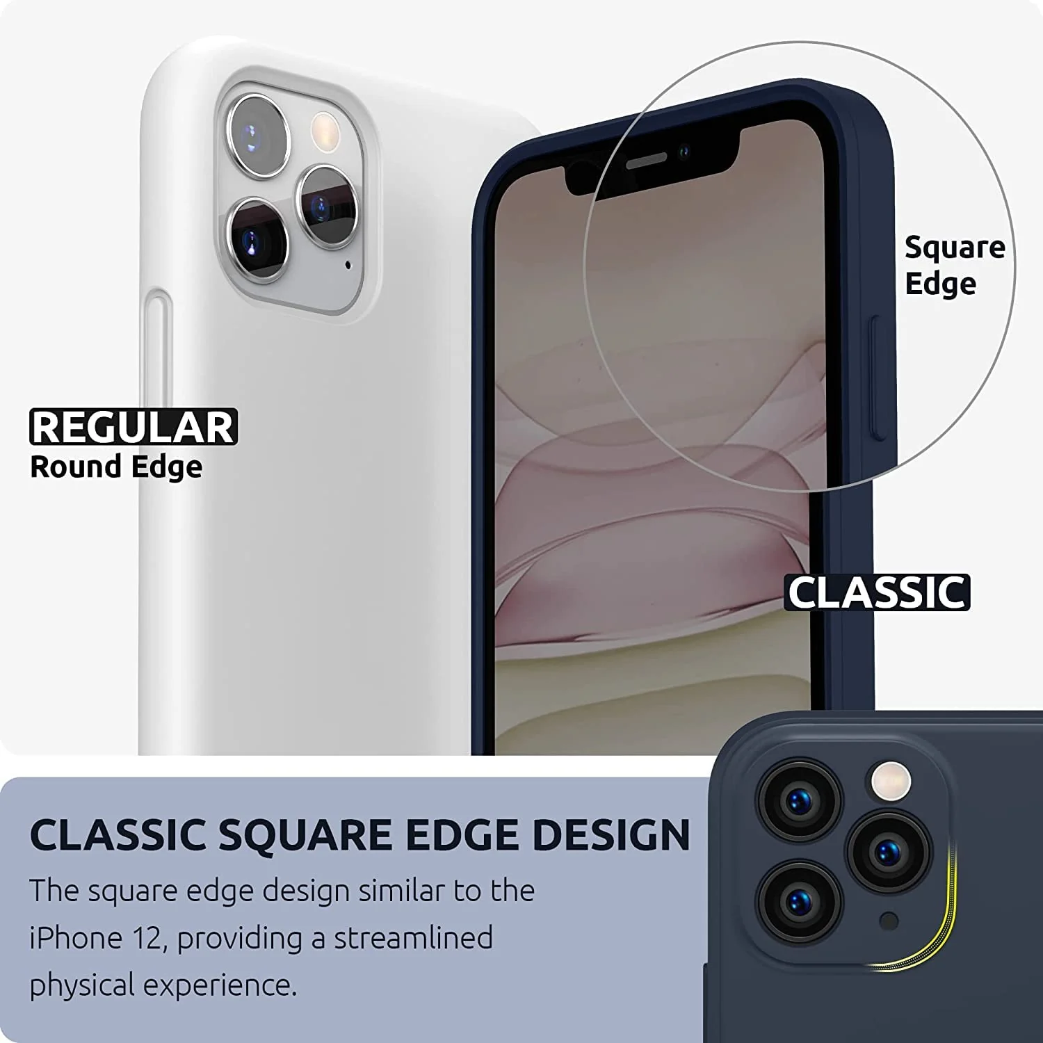 DL3 Mobilak Liquid Silicone Case for iPhone 12 Pro Max (6.7 Inch), Shock-absorbing protection, Scratch-resistant surface, Soft microfiber lining - Dark Blue