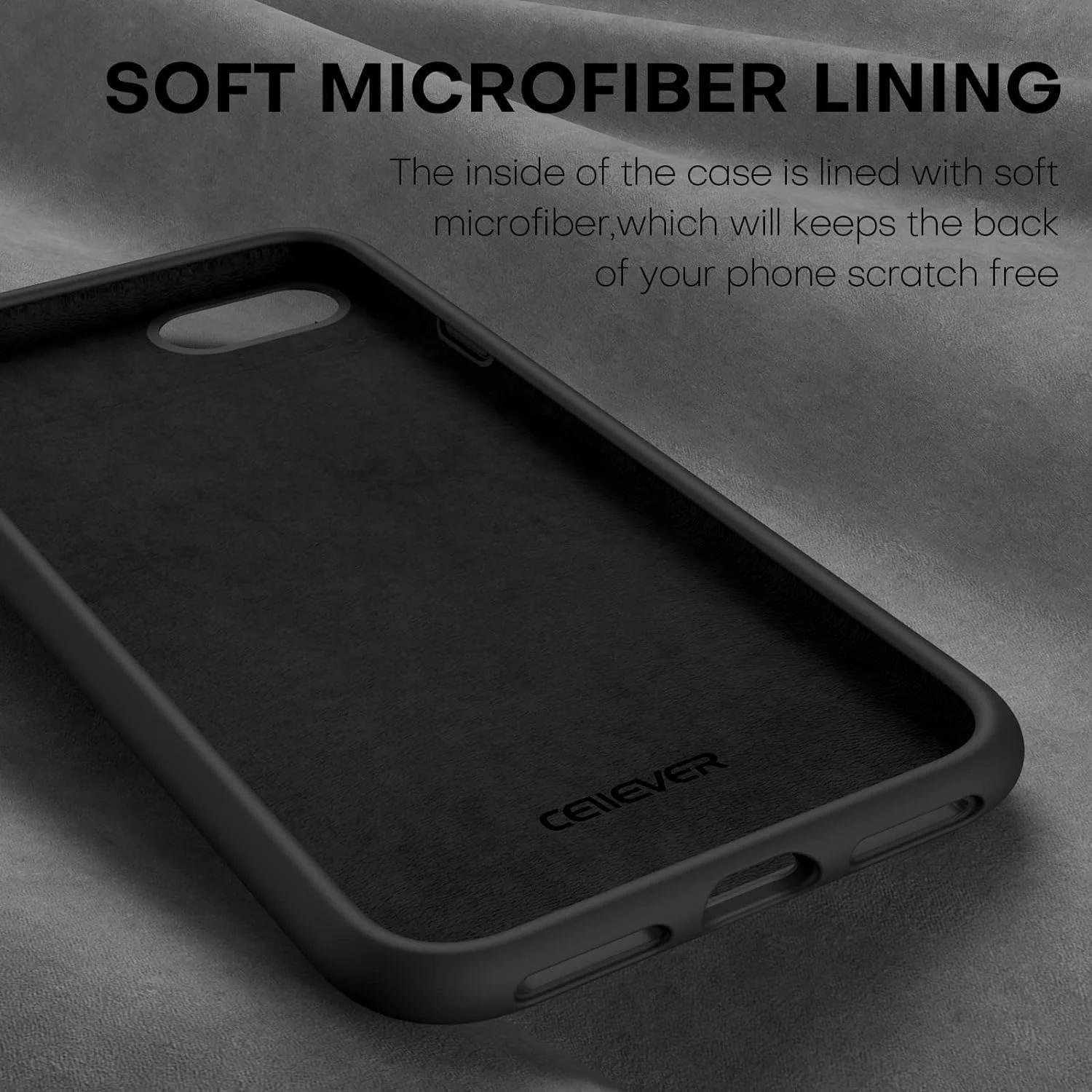 DL3 Mobilak Liquid Silicone Protective Case for iPhone 6 / 6S with Camera Protection and Microfiber Lining - Black