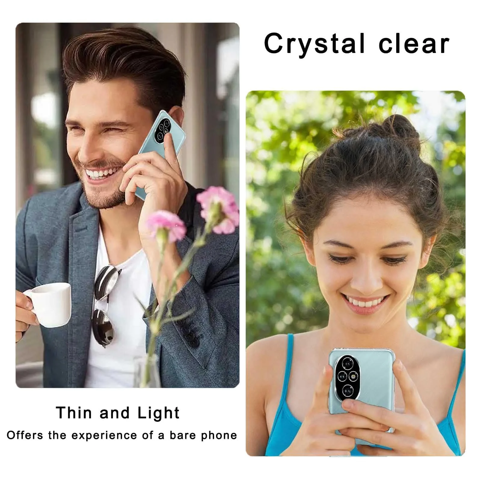 DL3 Mobilak Case Compatible with Honor 200 5G Case Crystal Soft TPU Gel Case Flexible Silicone Anti-Scratch Camera Protection TPU Cover - Clear