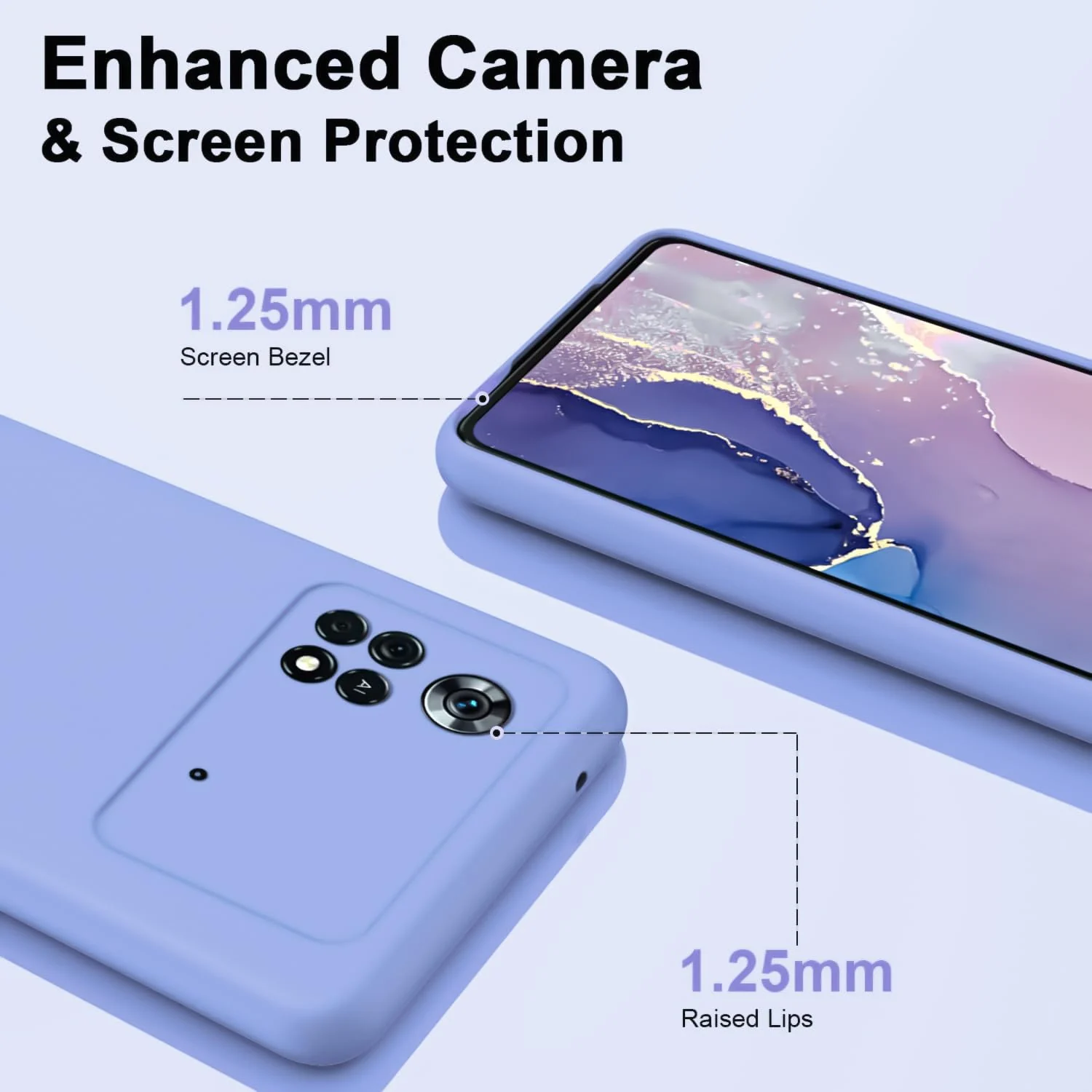 DL3 Mobilak Liquid Silicone Protective Case with Soft Microfiber Lining with Full Camera Protection for Xiaomi Poco X4 Pro 5G - Baby Blue