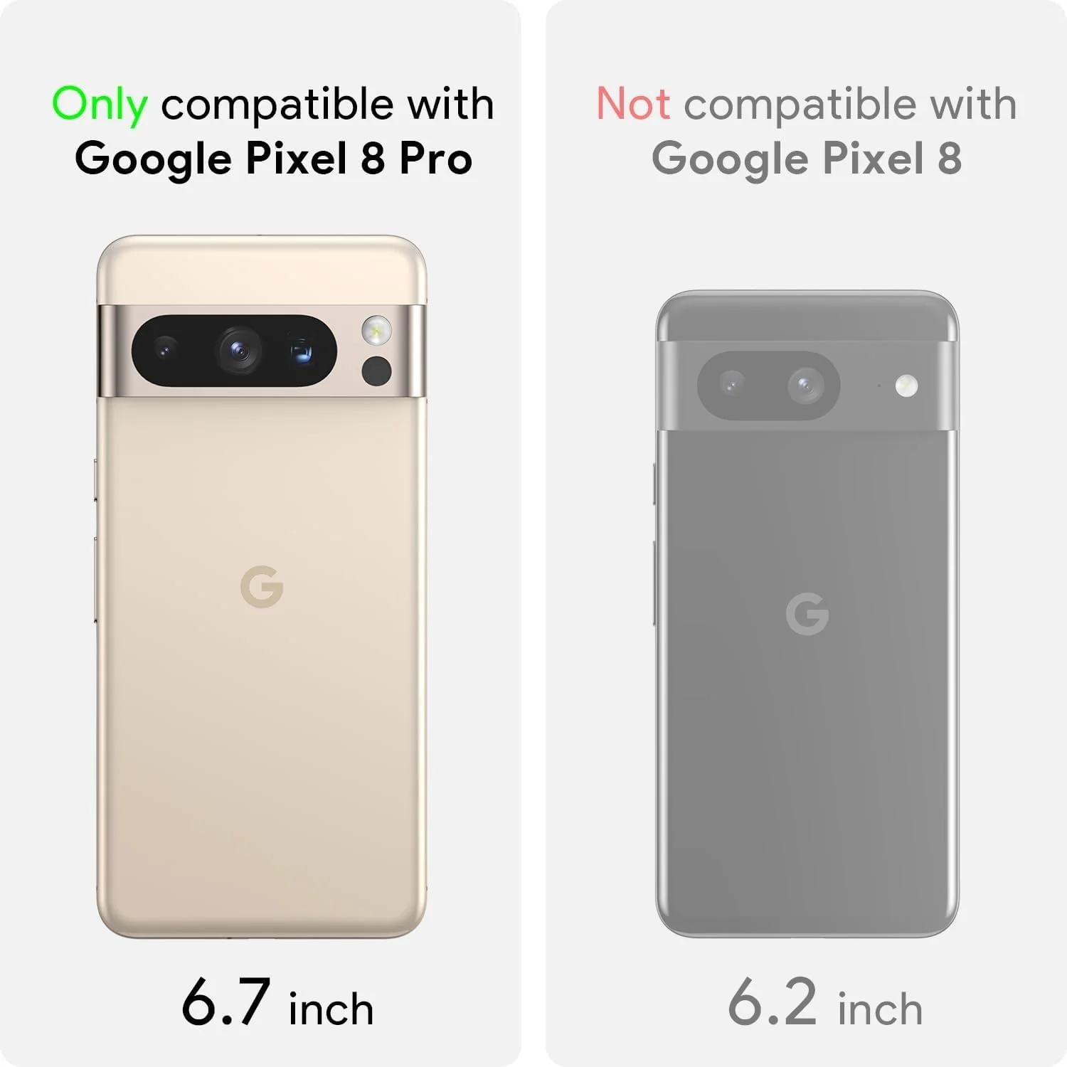 DL3 Mobilak Case Compatible with Google Pixel 8 Pro, Cover Silicone TPU Gorilla Anti-shock Protector Camera Shockproof Corners - Clear