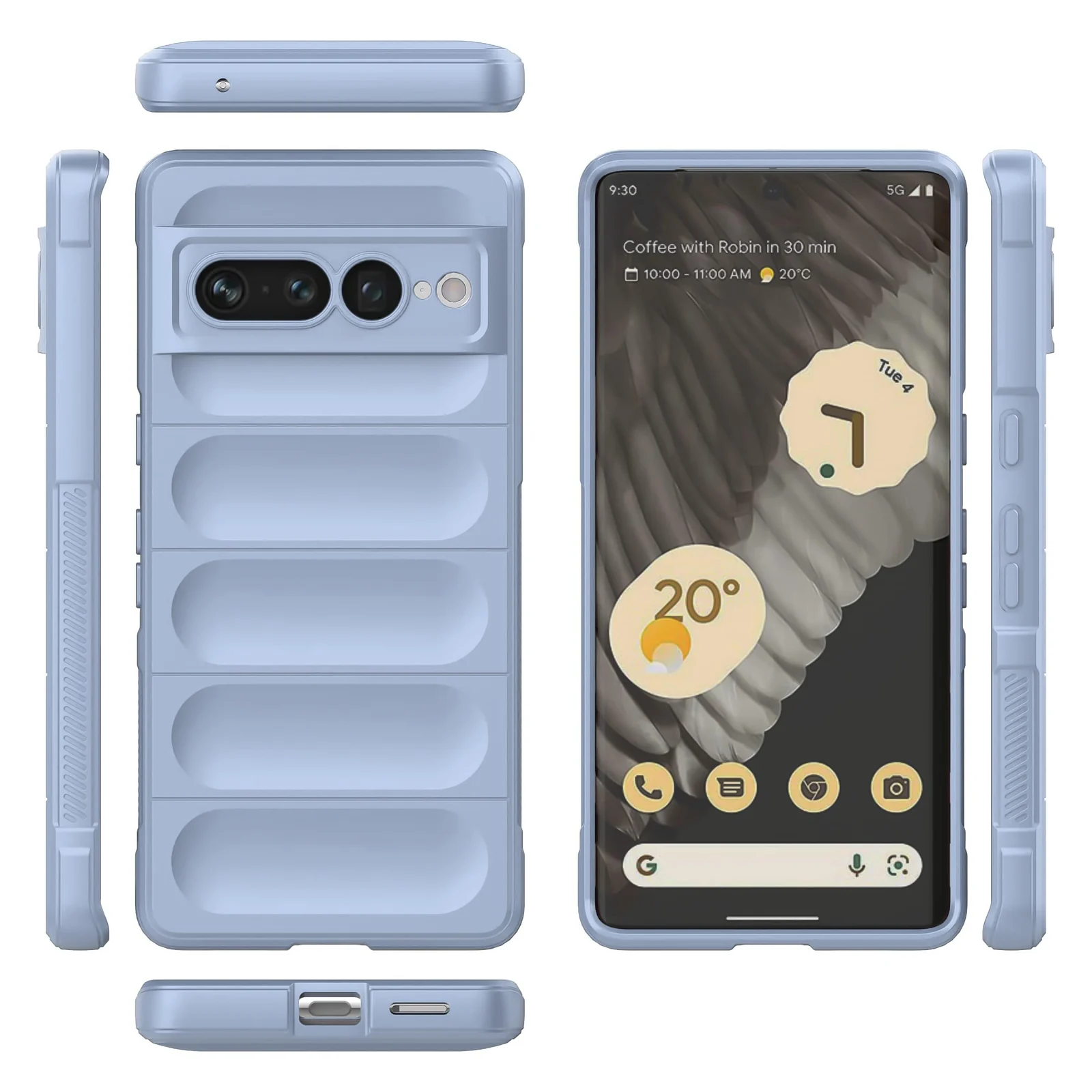 DL3 Mobilak Rugged Protective Case for Google Pixel 7 Pro, Camera protection, Shock-absorbing protection, Non-slip grip - Baby Blue