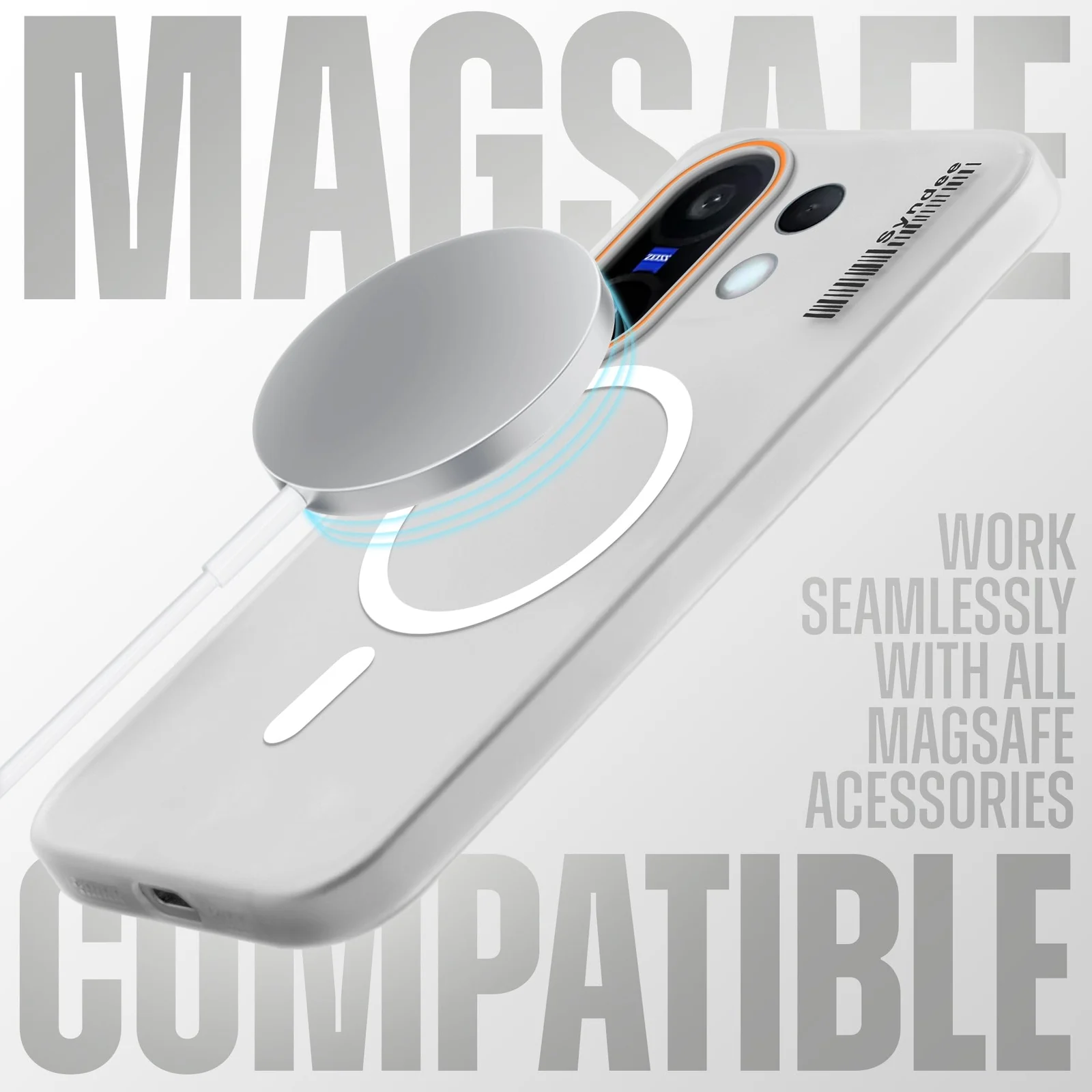 DL3 Mobilak Matte MagSafe-Compatible Magnetic Case for Honor 200 5G with Camera Protection and Ring Holder - Clear