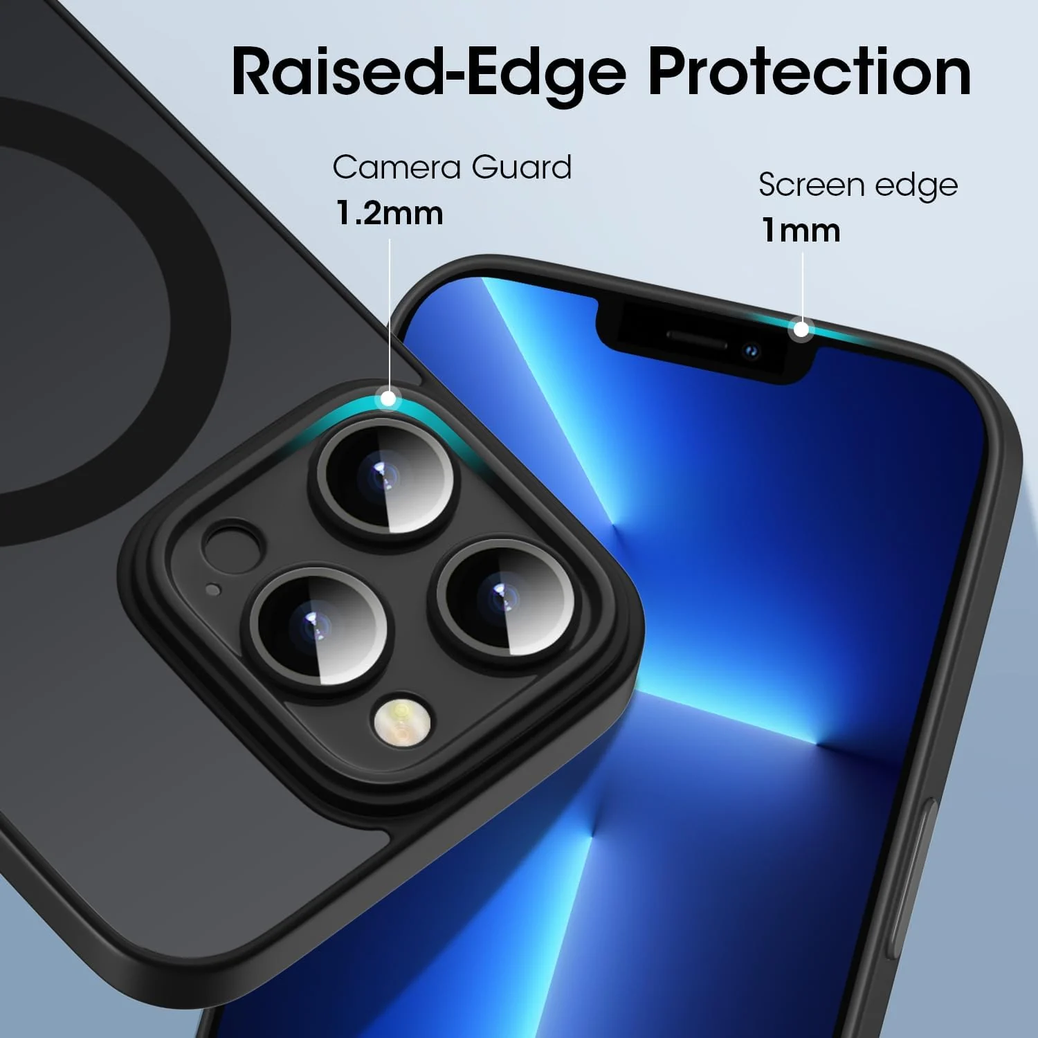 DL3 Mobilak Translucent Matte Case for iPhone 15 Pro Max, Compatible with MagSafe accessories, Supports wireless charging, Camera protection - Black