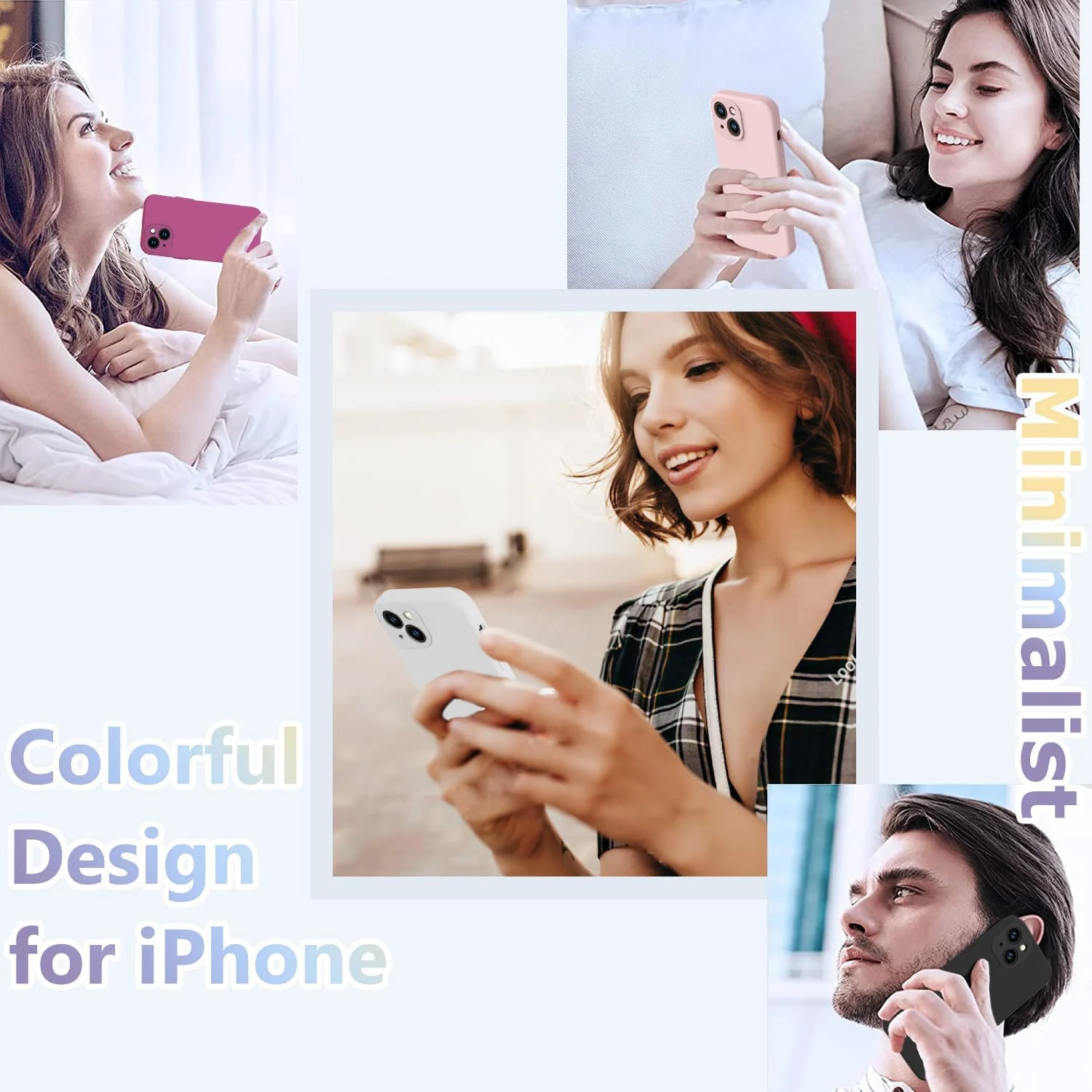 DL3 Mobilak Liquid Silicone Case for iPhone 13 (6.1 Inch), Shock-absorbing protection, Scratch-resistant surface, Soft microfiber lining - White