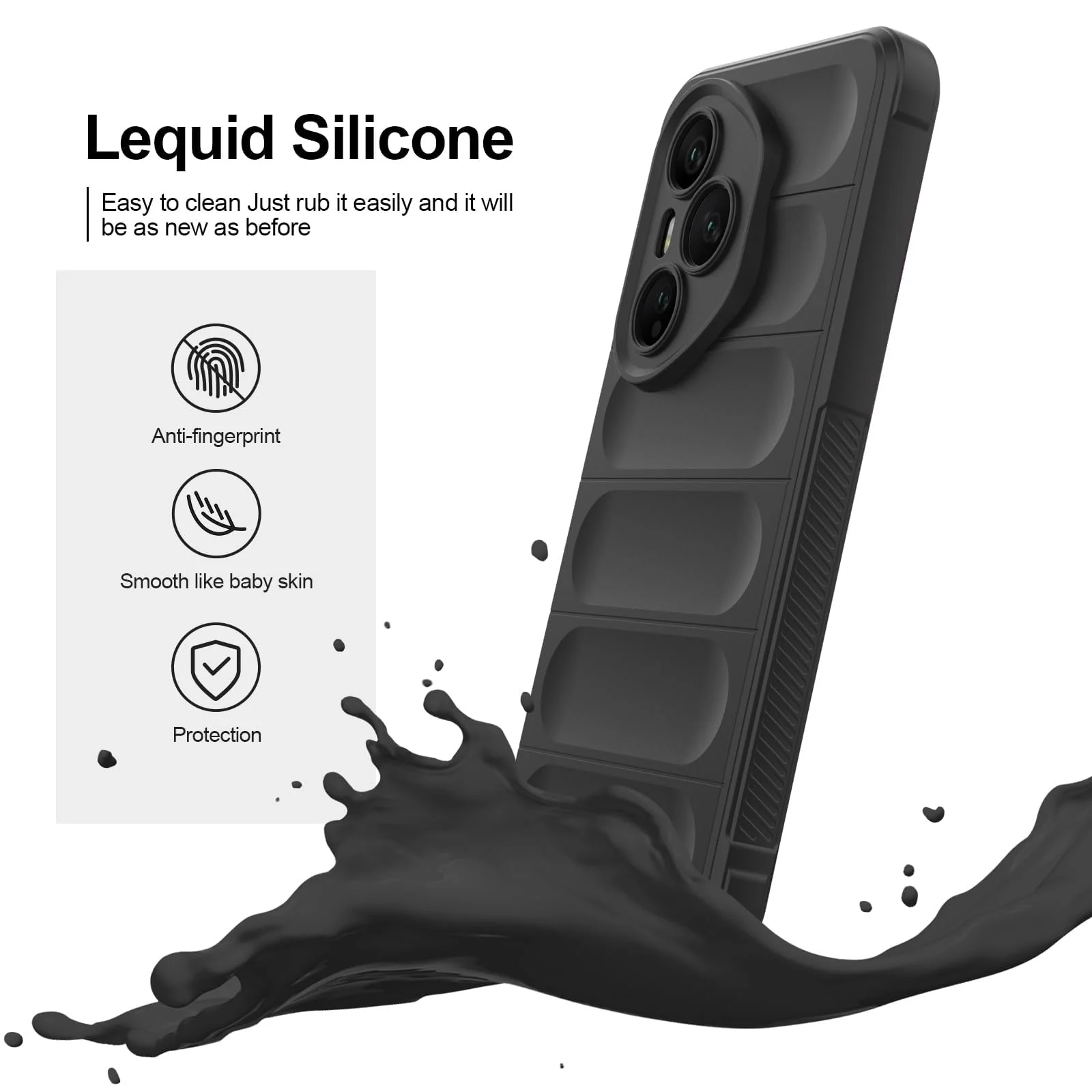 DL3 Mobilak Rugged Protective Case for Honor 400 Pro 5G, Camera protection, Shock-absorbing protection, Non-slip grip - Black