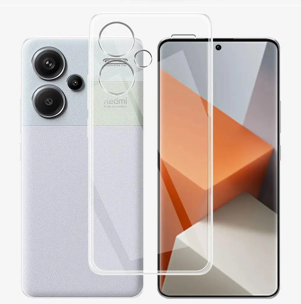 DL3 Mobilak Case Compatible with Xiaomi Redmi Note 13 Pro+ Plus 5G Case Crystal Soft TPU Gel Case Flexible Silicone Anti-Scratch Camera Protection TPU Cover - Clear