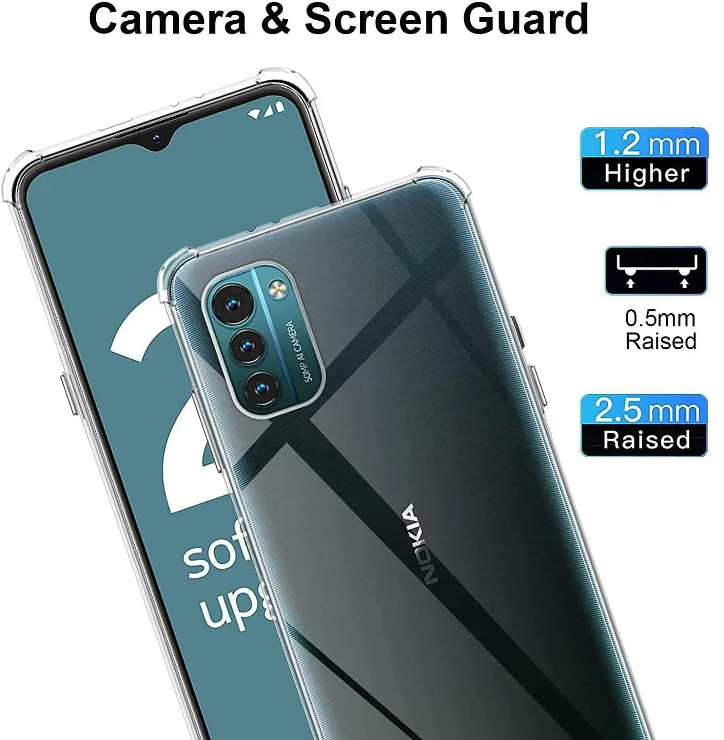 DL3 Mobilak Case Compatible with Nokia G21 / Nokia G11, Cover Silicone TPU Gorilla Anti-shock Shockproof Corners - Clear