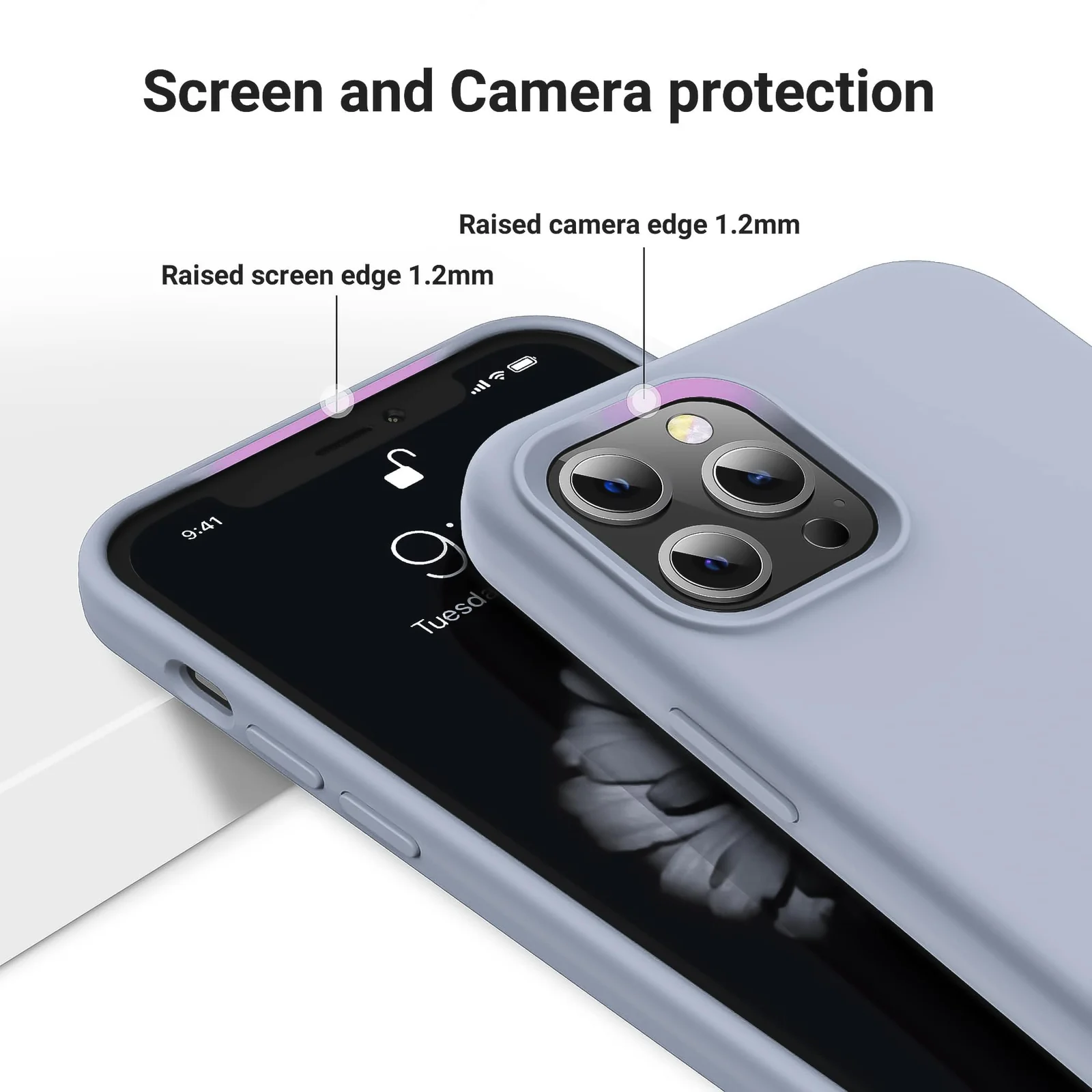 DL3 Mobilak Liquid Silicone Protective Case for iPhone 11 Pro Max (6.5 Inch) with Camera Protection and Microfiber Lining - A Baby Blue