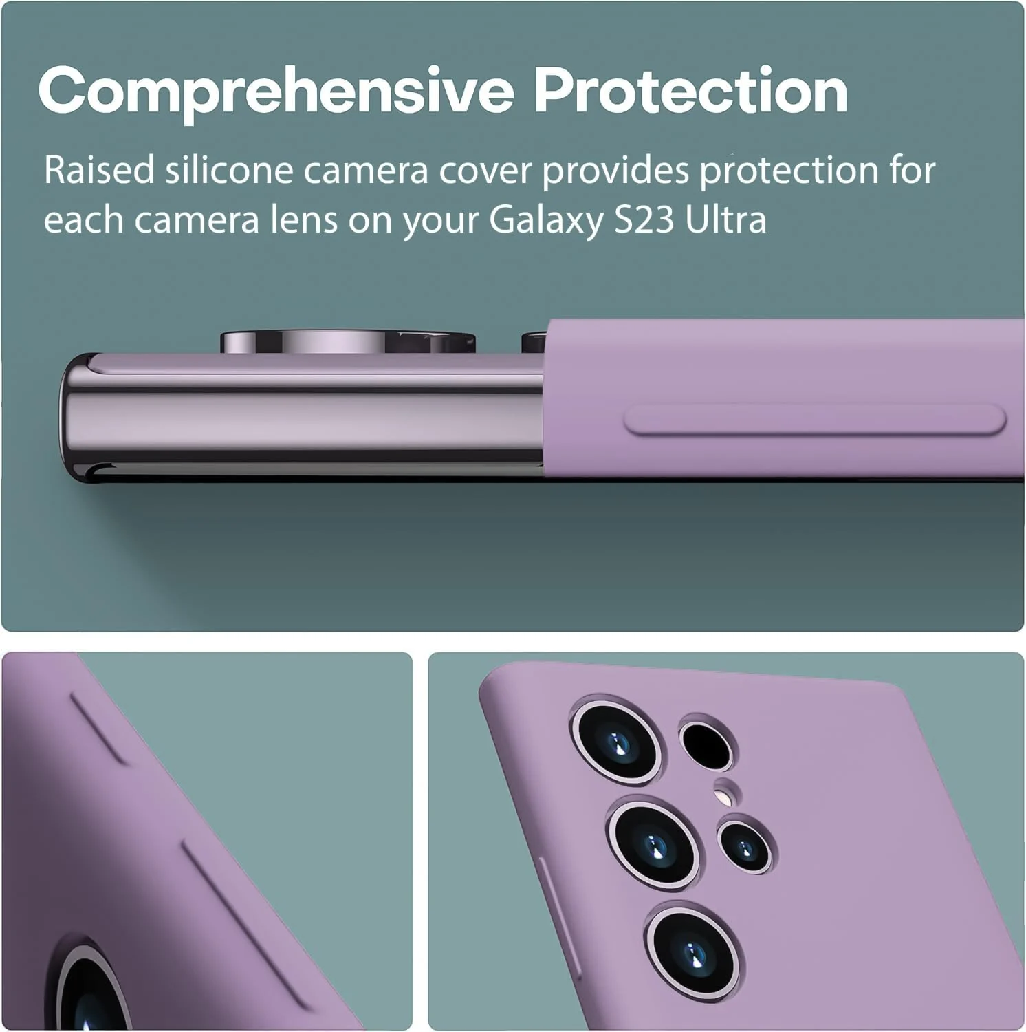 DL3 Mobilak Soft Silicone Protective Case for Samsung Galaxy S22 Ultra 5G with Microfiber Lining and Shockproof Design - Lavender