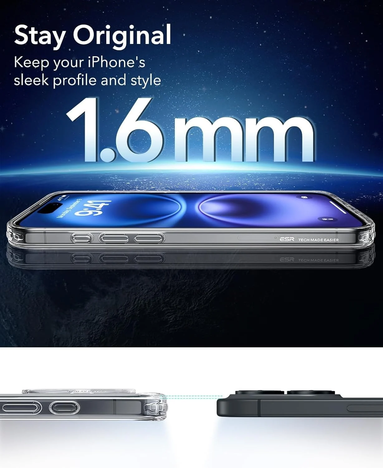 DL3 Mobilak for iPhone 16 Plus Case [Compatible with MagSafe] Slim Magnetic Bumper Case - Clear