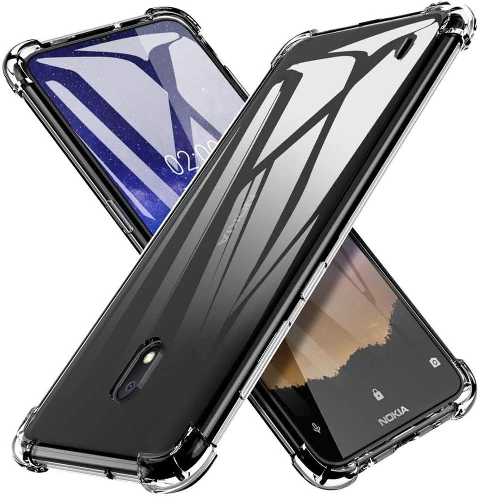 DL3 Mobilak Case Compatible with Nokia C1 2nd Edition, Cover Silicone TPU Gorilla Anti-shock Protector Camera Shockproof Corners - Clear
