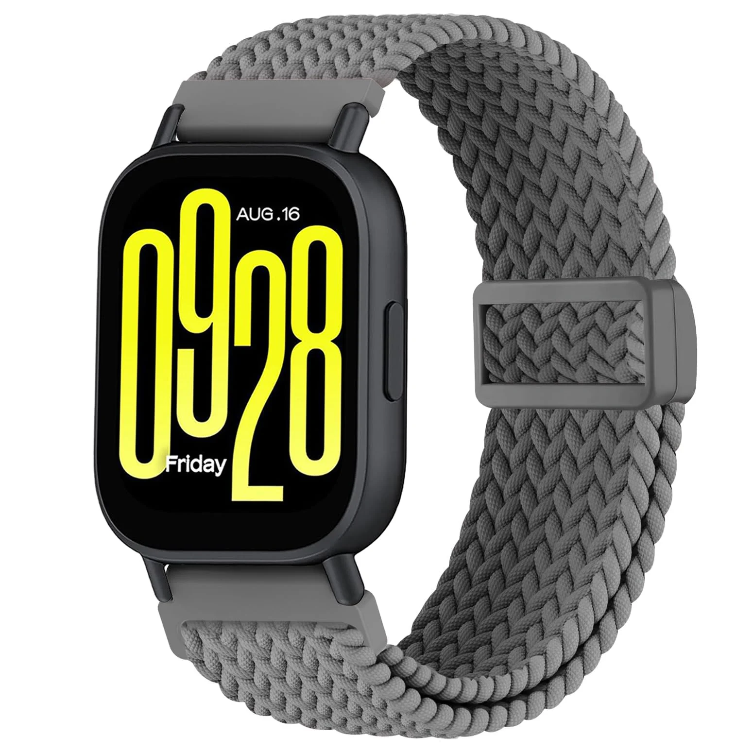 DL3 Mobilak Magnetic Braided Nylon Band Compatible with Xiaomi Redmi Watch 5 Active/Xiaomi Redmi Watch 5 Lite, 22mm Elastic Loop Stretchy Wristband Strap Replacement for Redmi Watch 5 Active/Redmi Watch 5 Lite - Dark Gray
