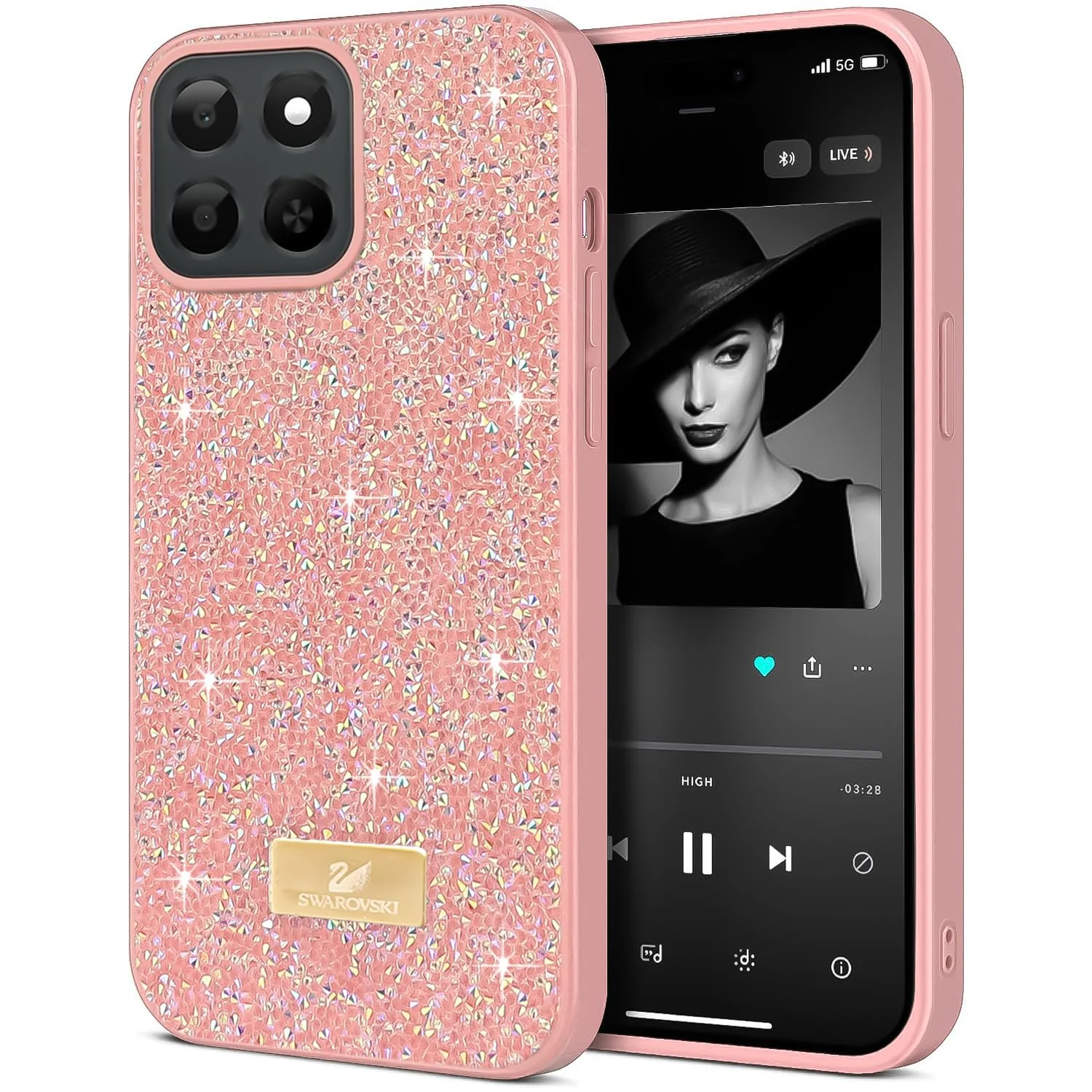 5.5 — DL3 Mobilak Glitter Rhinestone Protective Case for Honor X7D with Shockproof Design