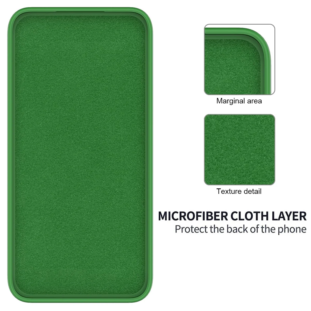 DL3 Mobilak Soft Silicone Protective Case for Xiaomi Redmi 13C with Microfiber Lining and Shockproof Design - Neon Green