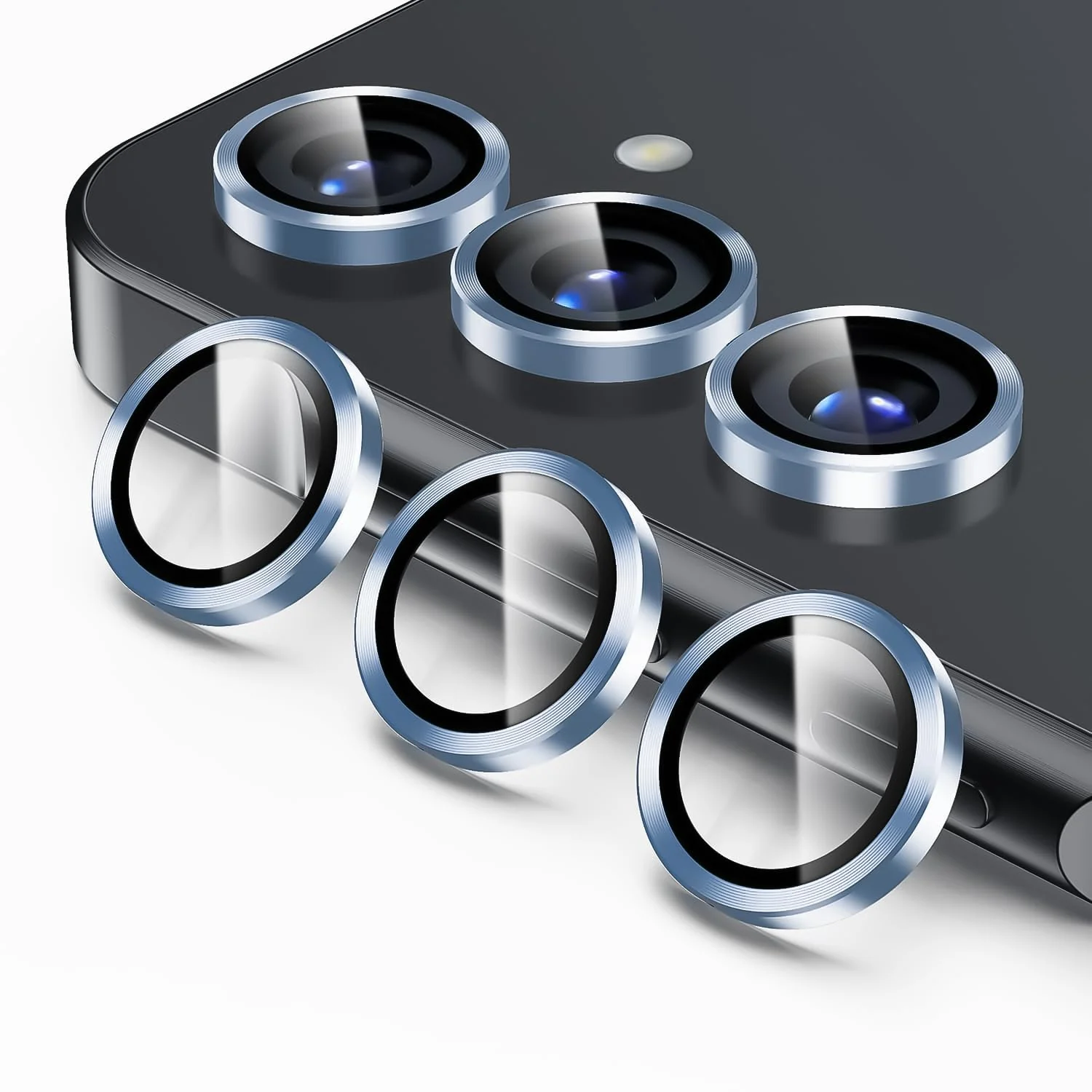 DL3 Mobilak Camera Lens Protector for Samsung Galaxy A25 Accessories, 9H Tempered Glass Metal Individual Ring Camera Cover Screen Protector, Case Friendly, Anti Scratch