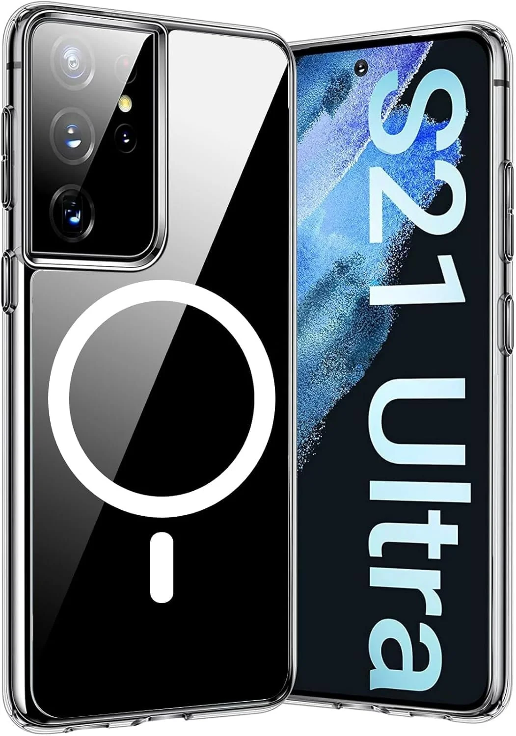 DL3 Mobilak for Samsung Galaxy S21 Ultra Case [Compatible with MagSafe] [Strong Magnet] [Non-Yellowing] Magnetic Slim Thin Bumper Phone Cover, Lightweight, and Durable - Clear