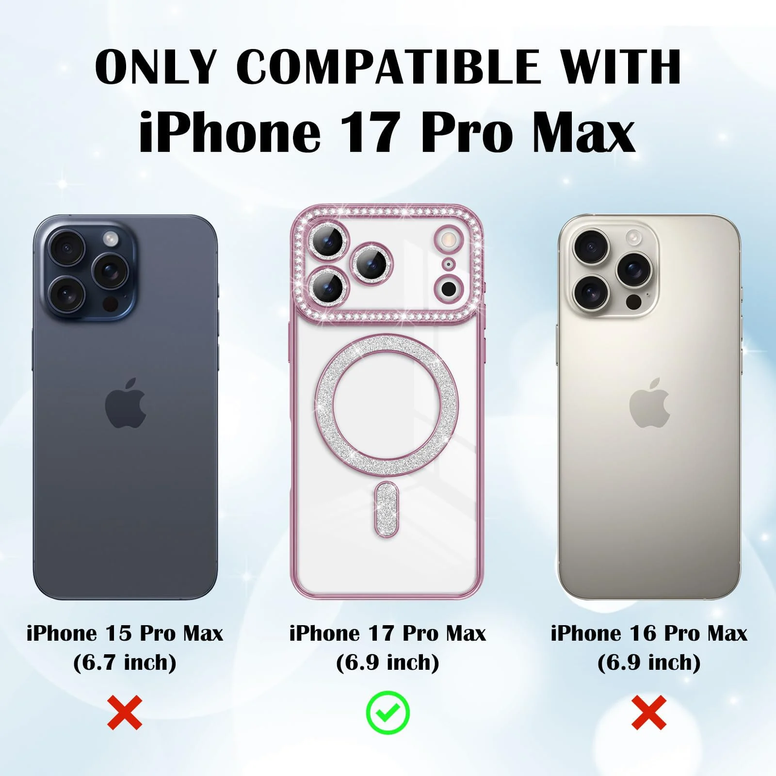DL3 Mobilak MagSafe-Compatible Magnetic Case for iPhone 17 Pro Max with Camera Protection and Magnetic Car-Mount Support - Pink