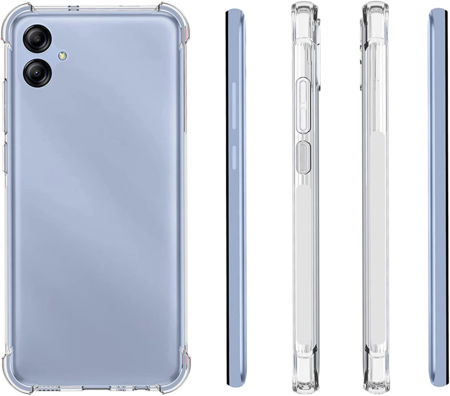 DL3 Mobilak Case Compatible with Samsung Galaxy A04e, Cover Silicone TPU Gorilla Anti-shock Protector Camera Shockproof Corners For Samsung Galaxy A04e - Clear