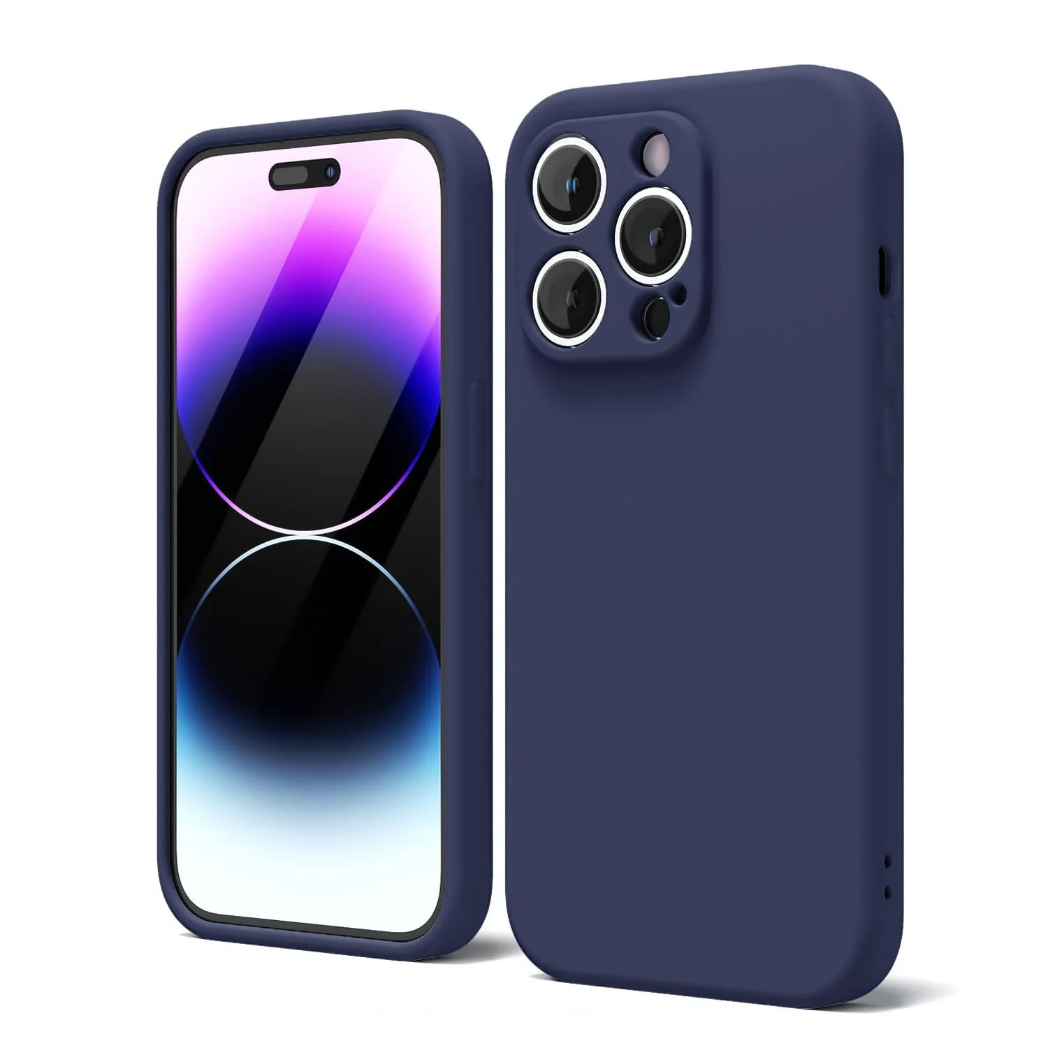 DL3 Mobilak Silicone Protective Case for iPhone 13 Pro Max (6.7 Inch), Does not support wireless charging, Built-in kickstand, Anti-fingerprint finish - Blue