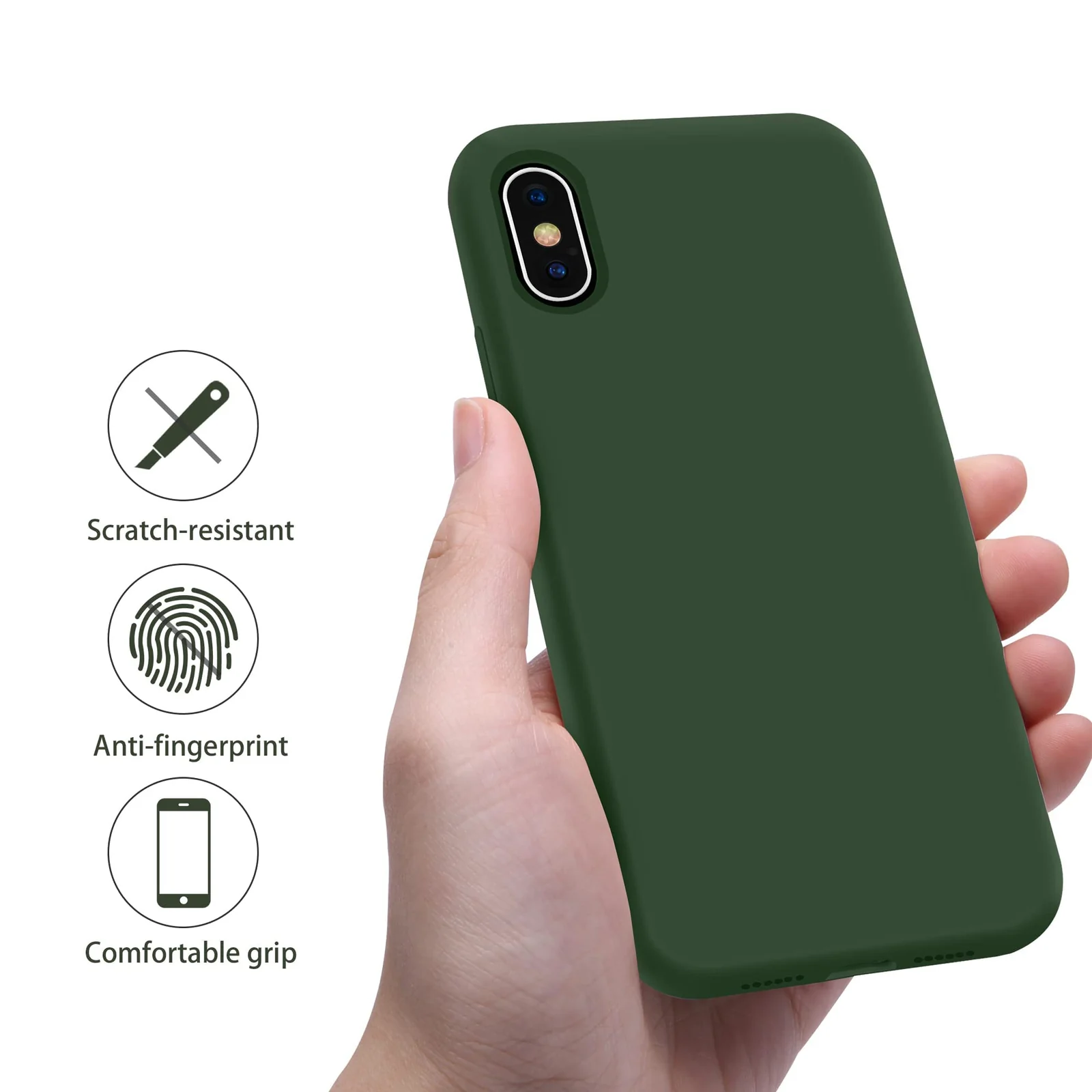 DL3 Mobilak Liquid Silicone Protective Case with Soft Microfiber Lining for iPhone XR - Clover