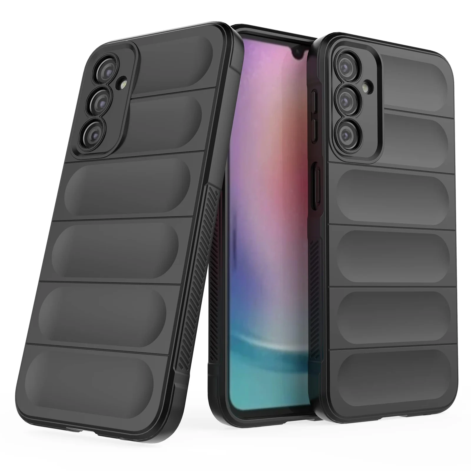 DL3 Mobilak Soft Silicone Protective Case for Samsung Galaxy A24 4G with Camera Protection and Shockproof Design - Black
