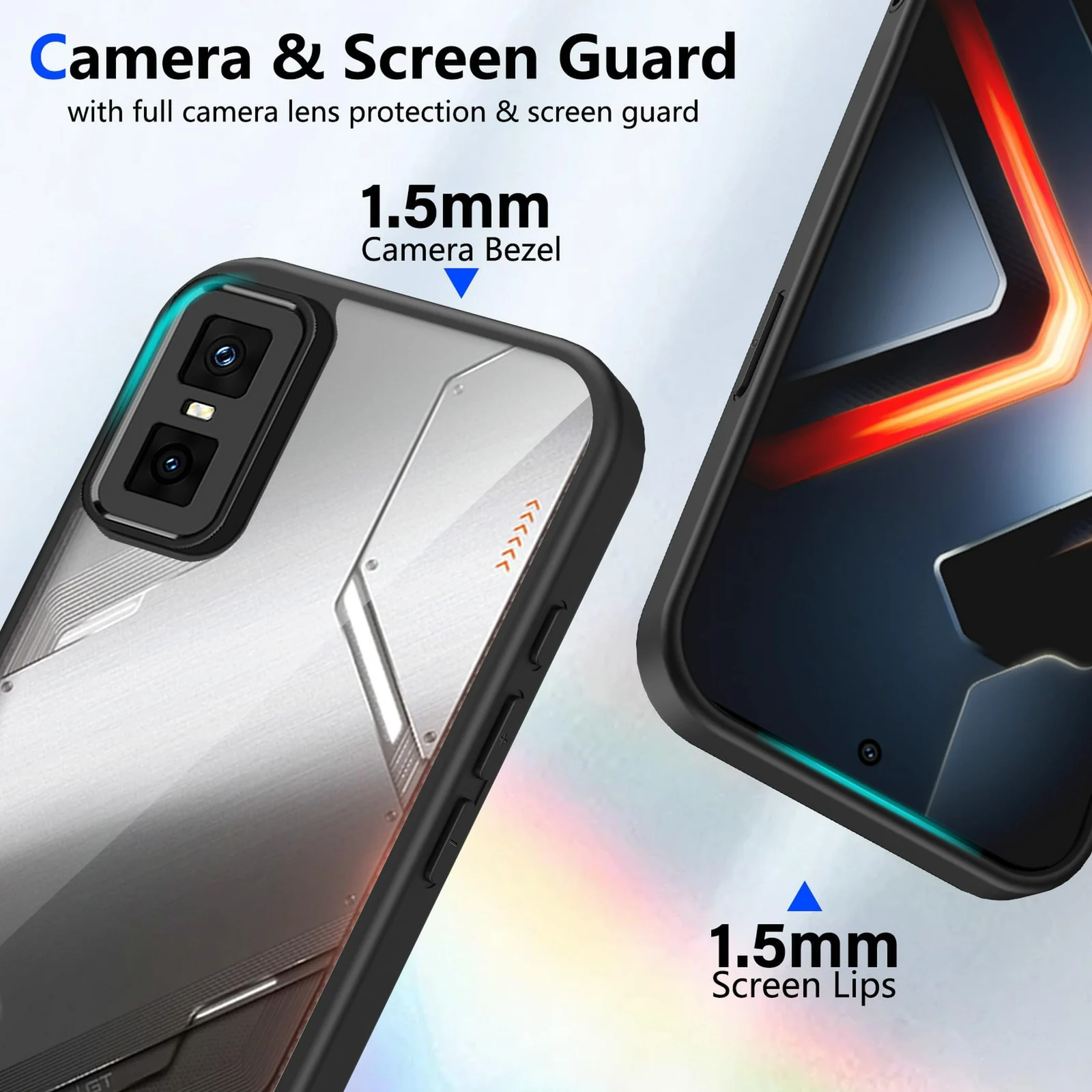 DL3 Mobilak Clear PC and TPU Protective Case for Infinix GT 30 Pro with Camera Protection and Military-Grade Protection - Black