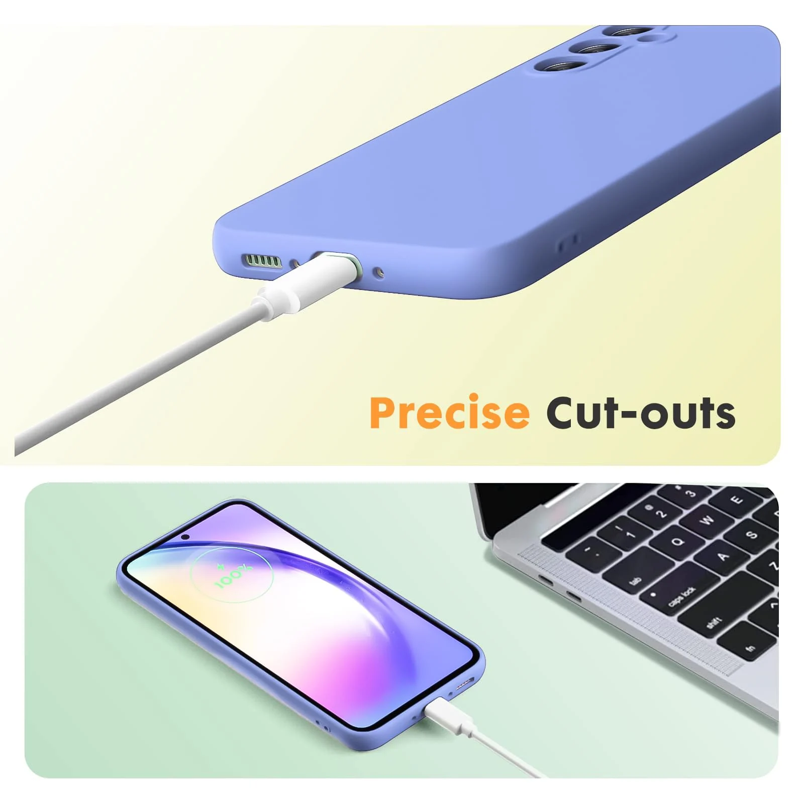 DL3 Mobilak Soft Silicone Protective Case for Samsung Galaxy A24 4G with Microfiber Lining and Shockproof Design - Baby Blue