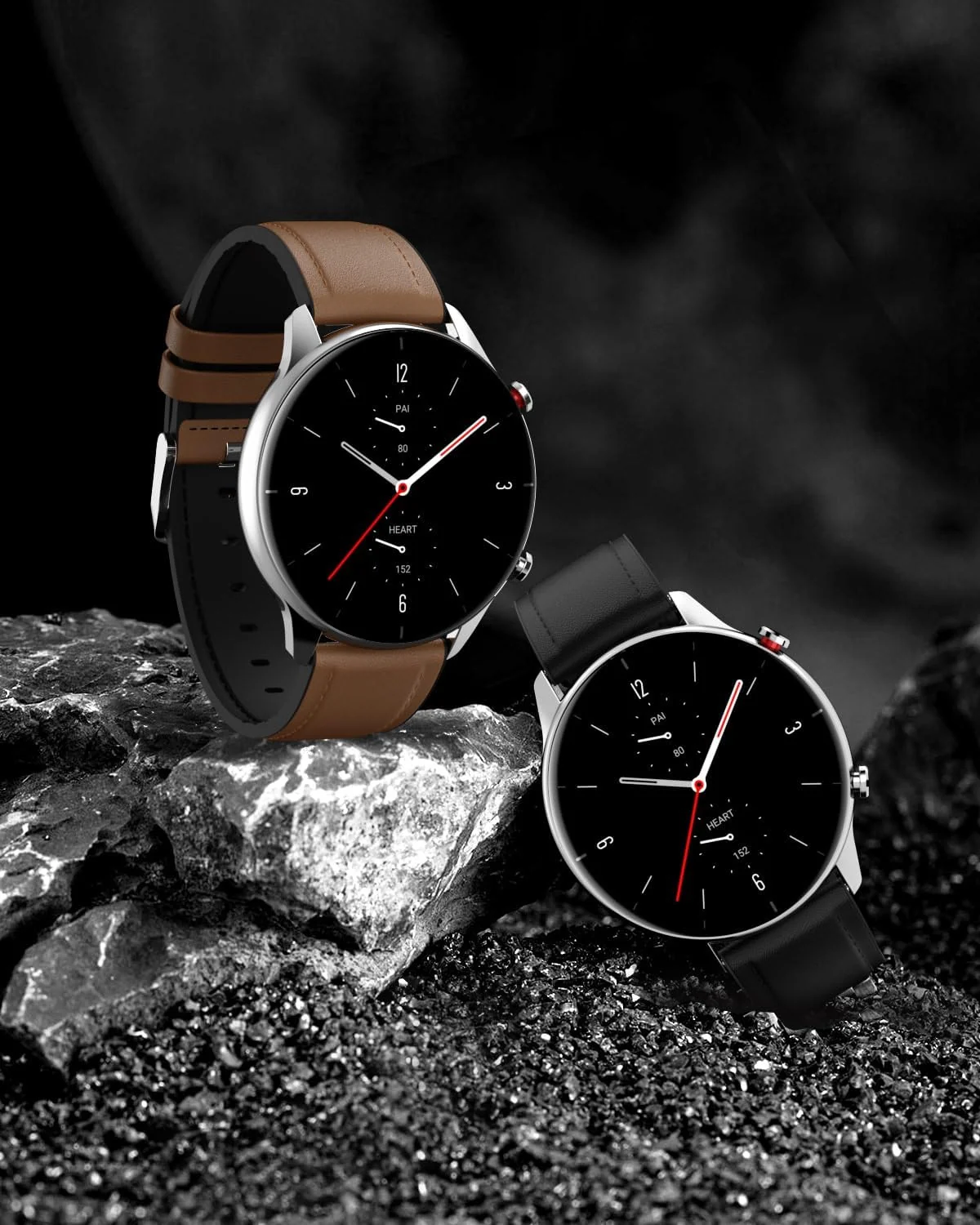 DL3 Mobilak Leather Band 20MM Strap For Samsung Gear Sport/Watch 7/6/5/4/5 Pro 45mm/S2 classic/active 2 40mm 44mm/Amaz fit GTS 2/2e/GTS 3/3 Pro/GTS 4/GTS 2 Mini/3 Mini/4 Mini/Bip 3 Pro (B. ) - Black