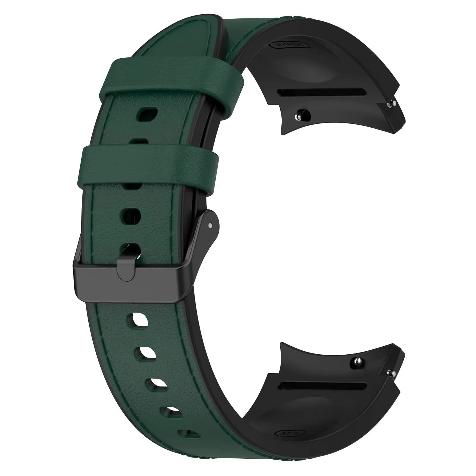 DL3 Mobilak No Gap Leather silicone Bands Compatible with Samsung Galaxy Watch 6 5 4 40mm 44mm, Galaxy Watch 5 Pro Band 45mm/Watch 6 4 Classic Band 42mm 46mm 43mm 47mm Soft Strap - Green