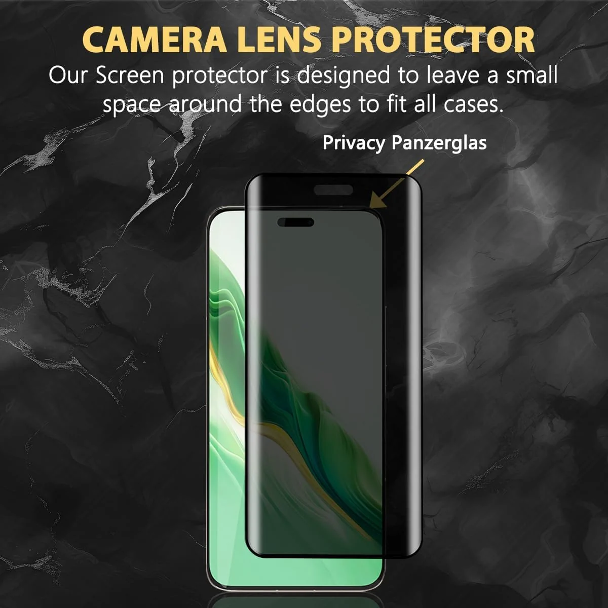 DL3 Mobilak Screen Protector for Honor Magic 6 Pro UV Glass Fingerprint Reader Support 3D Curved Anti-Spy Tempered Glass Screen Protector - Privacy
