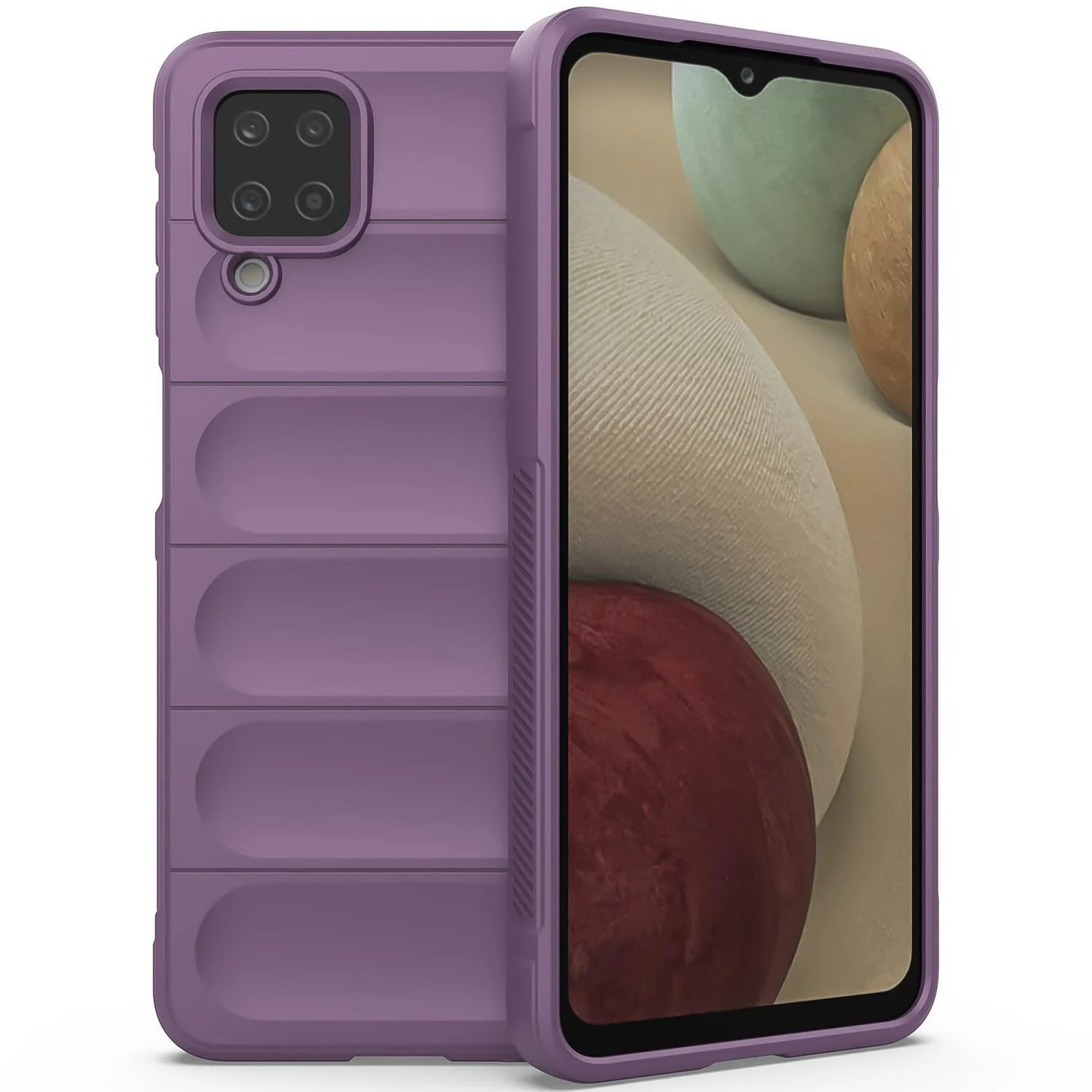 DL3 Mobilak Flexible Silicone and TPU Protective Case with Camera Protection for Samsung Galaxy A12 / M12 - Purple