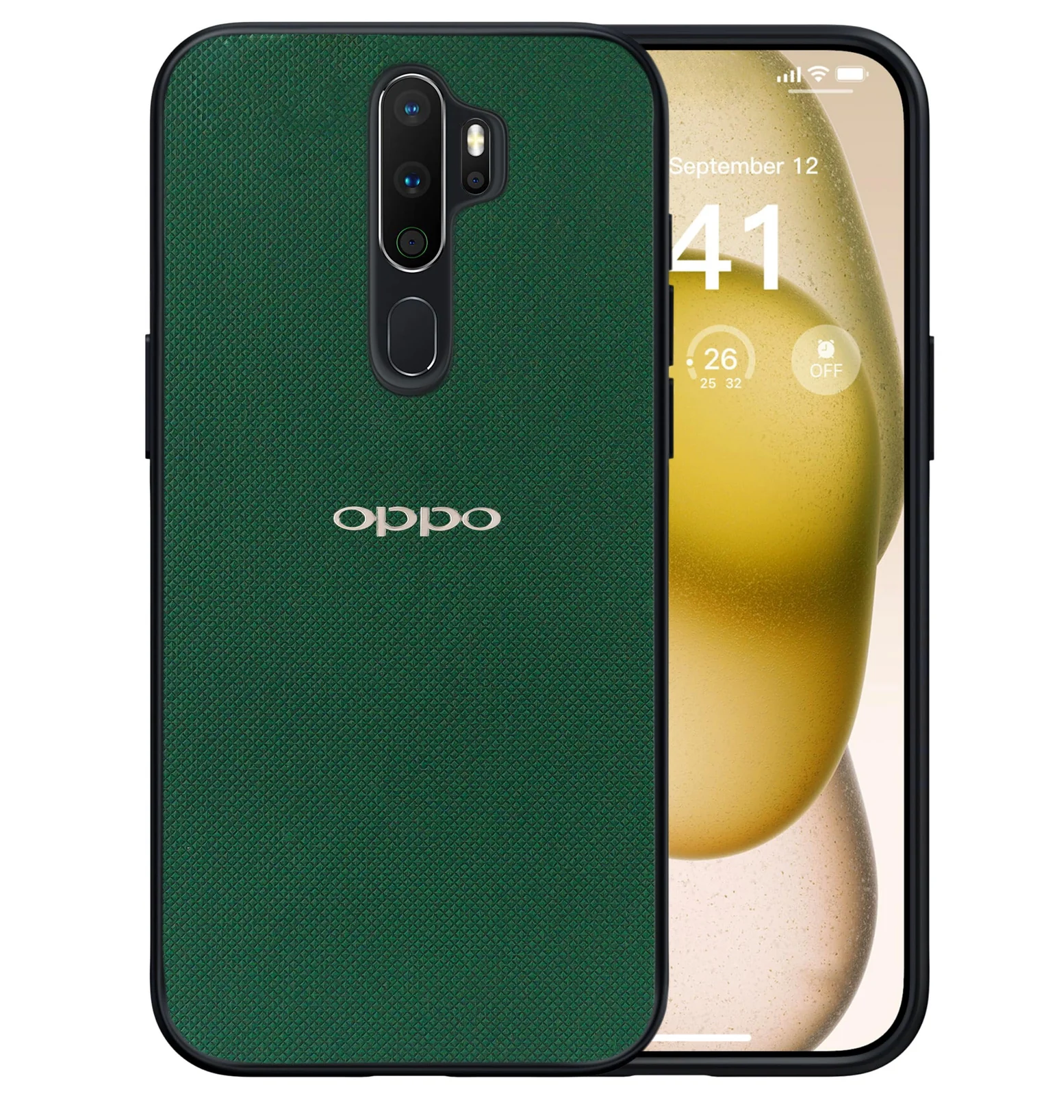 Dl3 Mobilak Compatible with OPPO A9 2020 / OPPO A5 2020 Case Dual Layer Heavy Duty Cell Phone Protective Cover Shockproof Rugged with Non-Slip Textured - Brown