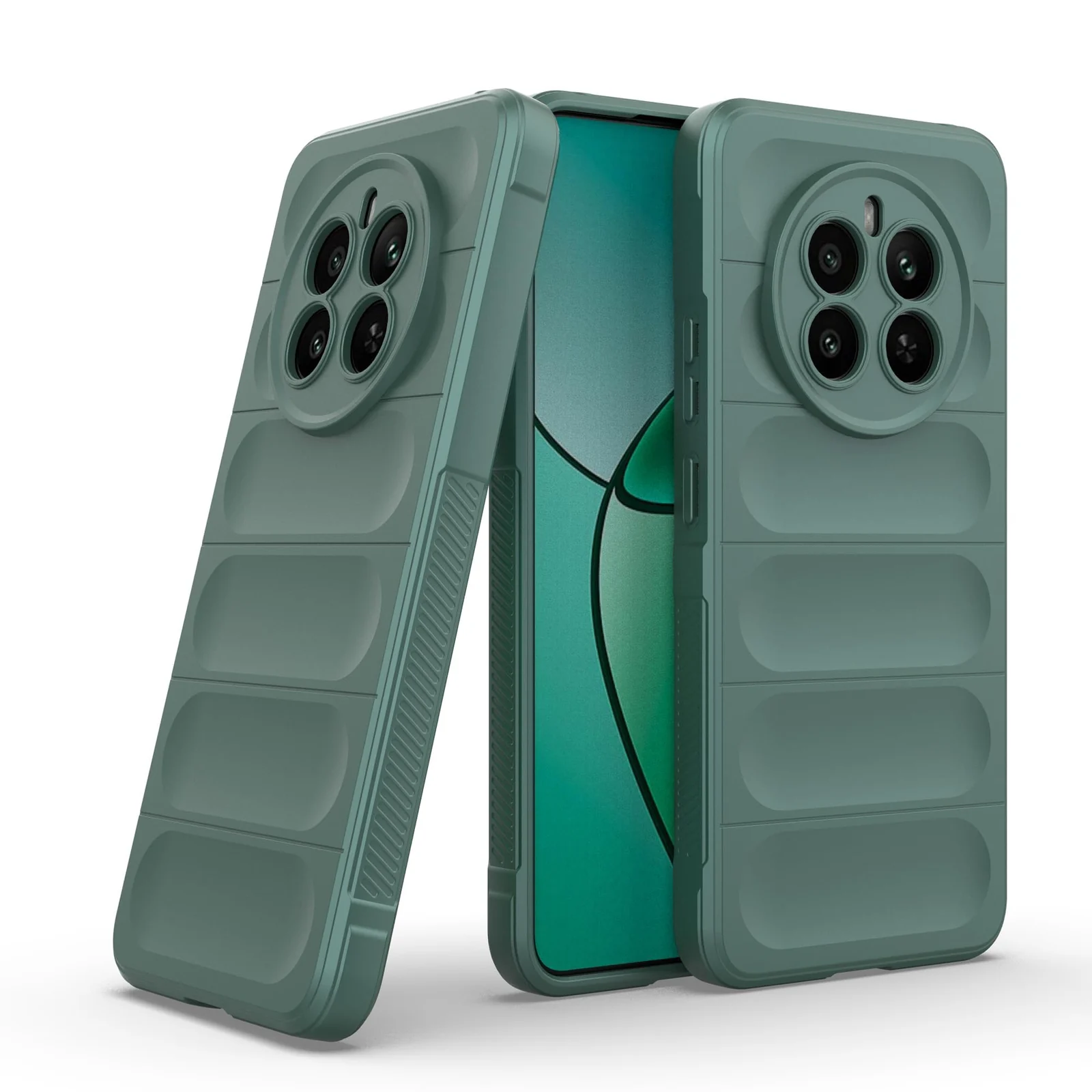 DL3 Mobilak Soft Silicone Protective Case for realme 12 Pro / realme 12 Pro Plus with Camera Protection and Shockproof Design - Green