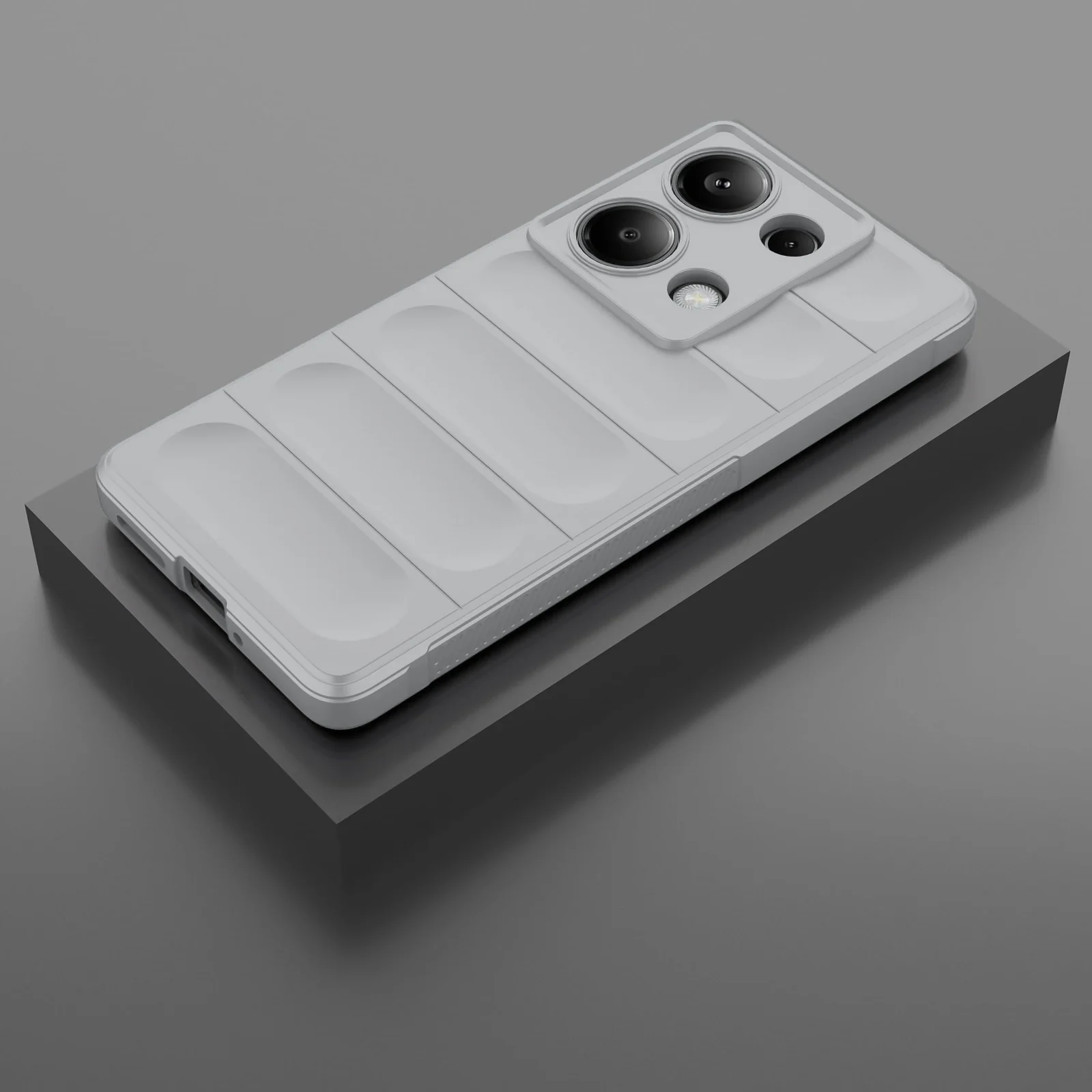 DL3 Mobilak Silicone Case for Xiaomi Redmi Note 13 Pro 4G/Poco M6 Pro 4G Heavy Duty [Slim Fit] Shockproof Soft Flexible Protective Design Shock-TPU Cover With Camera Protection - Gray