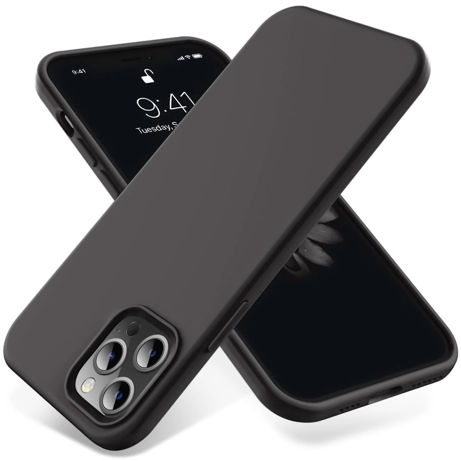 DL3 Mobilak Liquid Silicone Protective Case for iPhone 13 Pro (6.1 Inch) with Camera Protection and Microfiber Lining - Gray 3