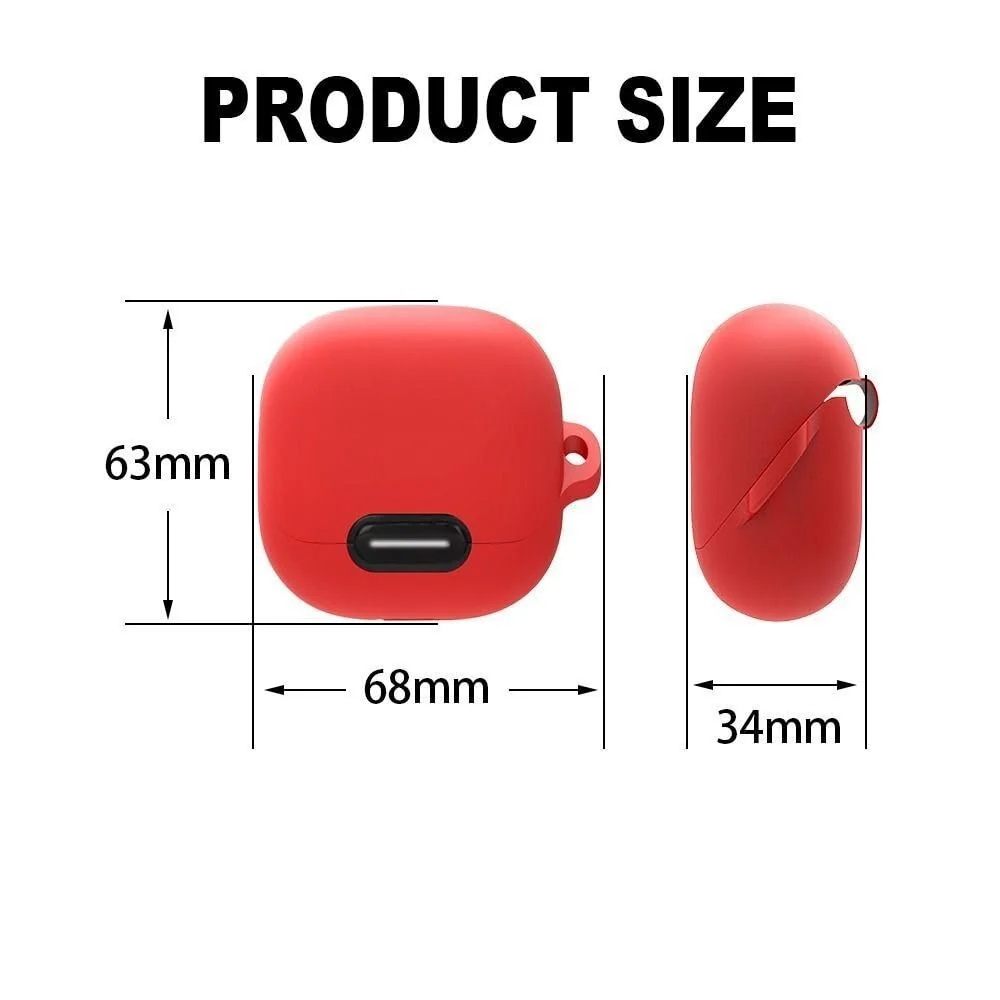 DL3 MOBILAK Silicone Case Compatible with Soundcore Liberty 4 NC Earbuds, Soft Silicone Protective Case Cover, Shockproof Sleeve with Carabiner - Red