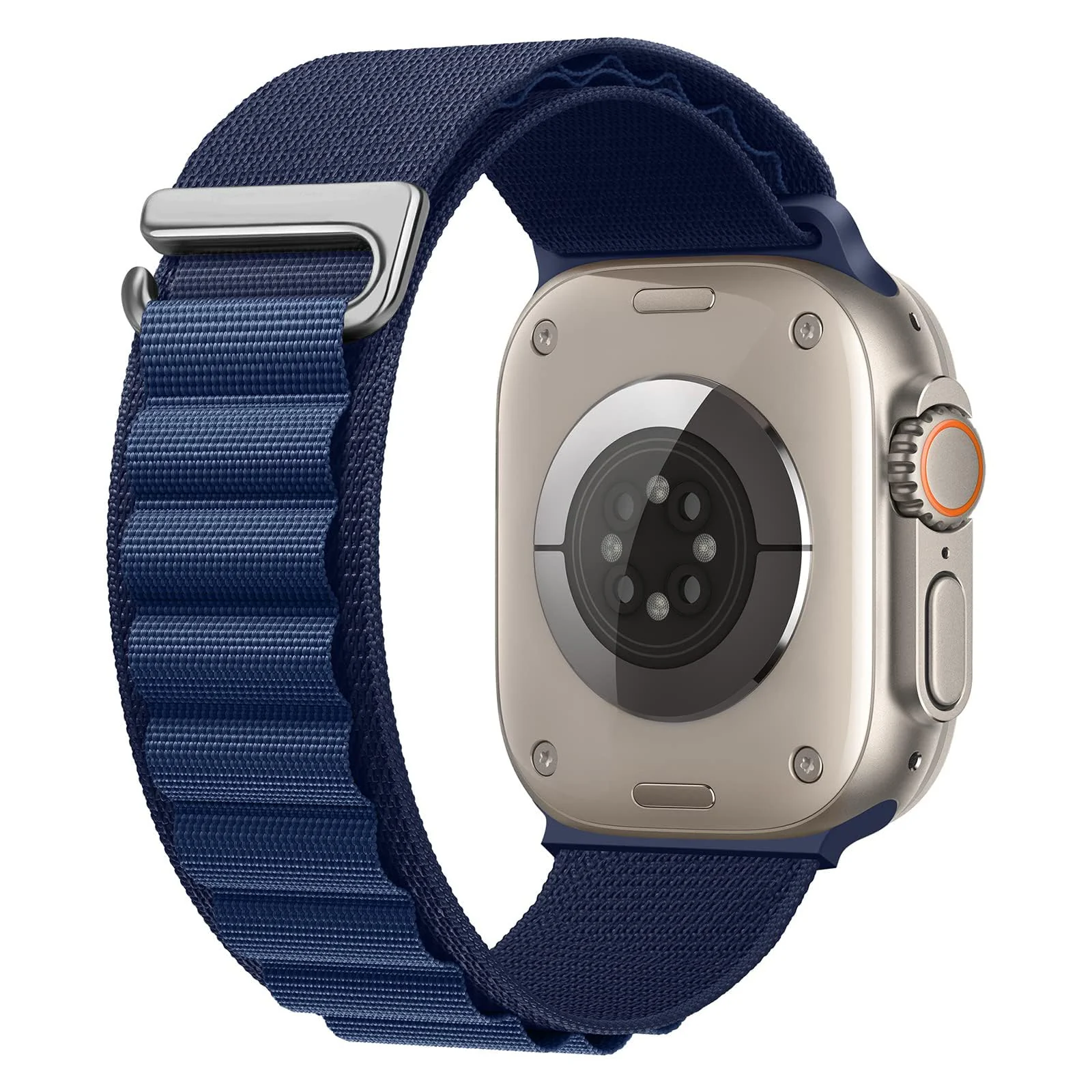 DL3 Mobilak Alpine Loop Nylon Strap Compatible with Apple Watch Band 38mm 40mm 41mm Men Women, Rugged Alpine Loop Nylon Sport Bands with Titanium C-Hook Stap for iWatch Series SE2 SE 9 8 7 6 5 4 3 2 1 - Blue