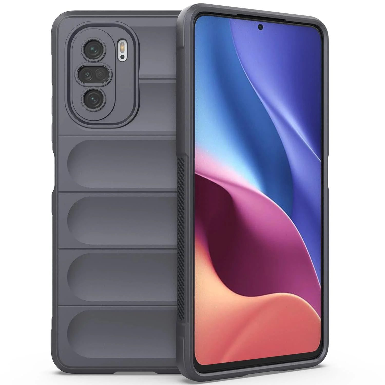 DL3 Mobilak Flexible Silicone and TPU Protective Case with Camera Protection for Xiaomi Poco F3 / RedMi K40 / K40 Pro / Mi 11i / Mi 11X - Dark Gray