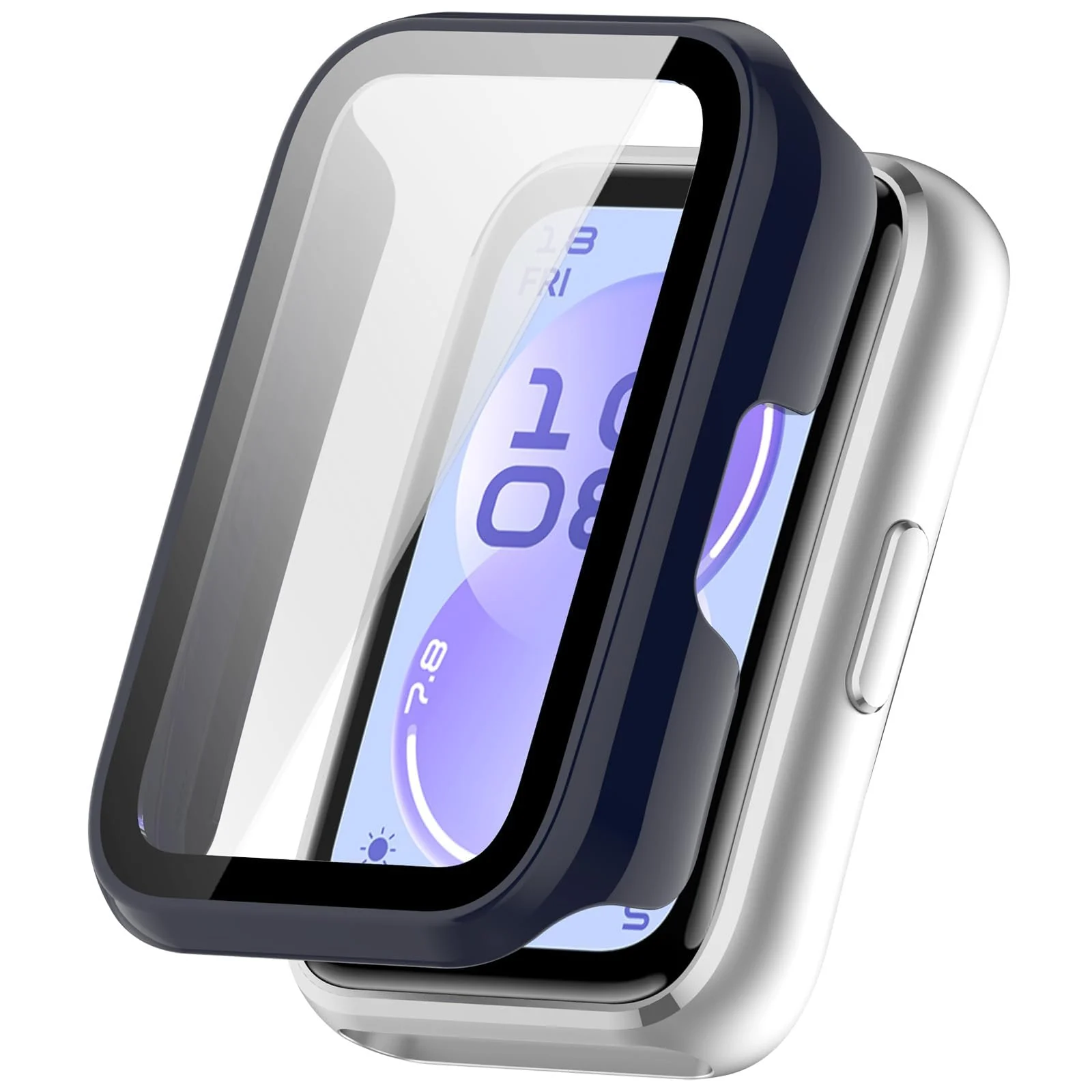 DL3 Mobilak Case with Screen Protector for Huawei Band 11, Bumper Full Coverage Hard PC Overall Protective Cover, Built-in Tempered Glass Film High Sensitivity For Huawei Band 11