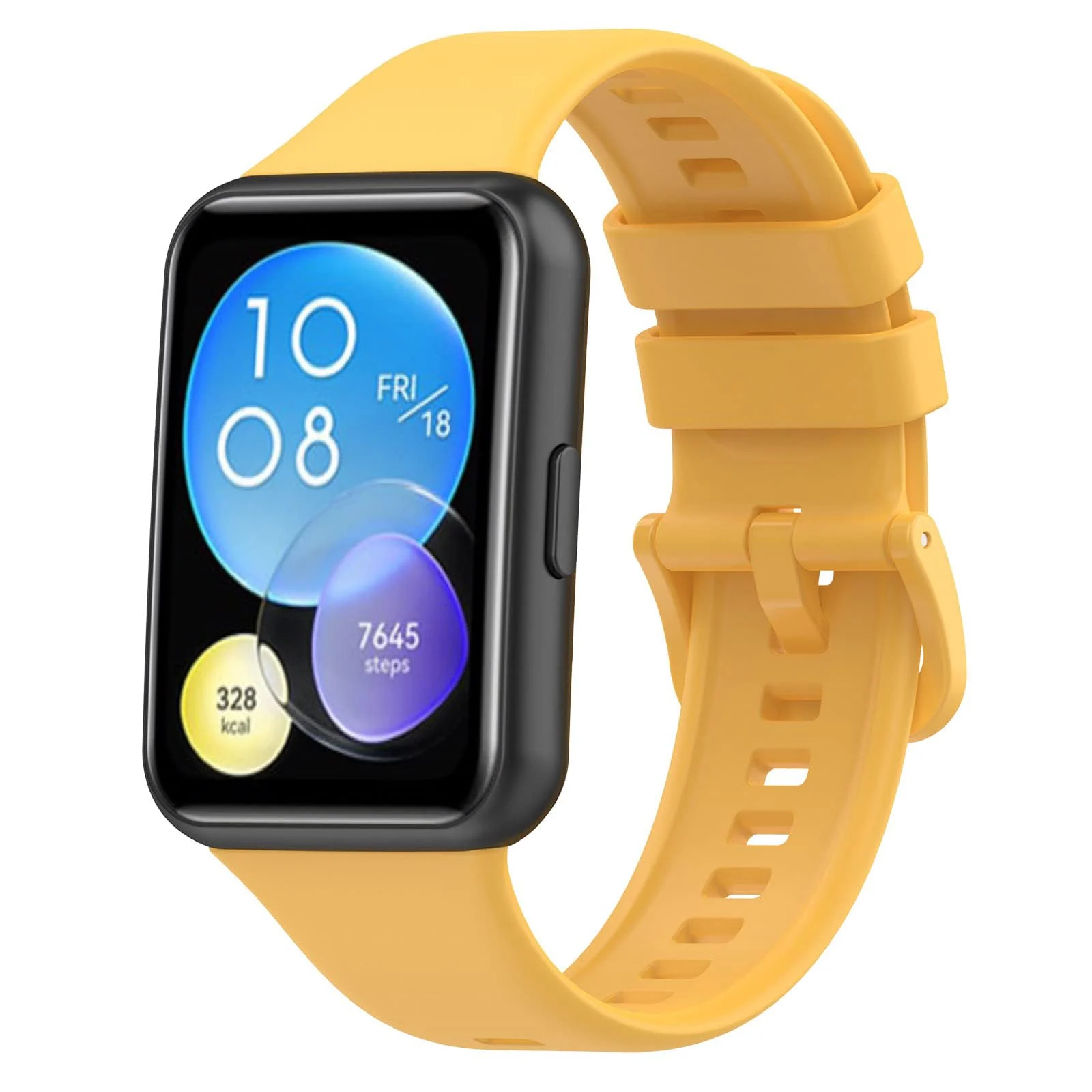 DL3 Mobilak Silicone Watch Strap Compatible With Huawei Watch Fit 2, Sport Band Wristband Bracelet - Yellow