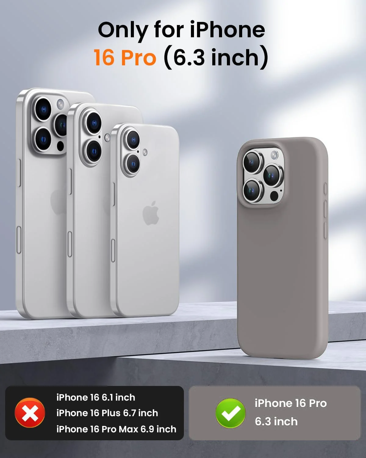 DL3 Mobilak Liquid Silicone Case for iPhone 16 Pro Max 6.9-inch, Supports wireless charging, Shock-absorbing protection, Scratch-resistant surface - A.Stone