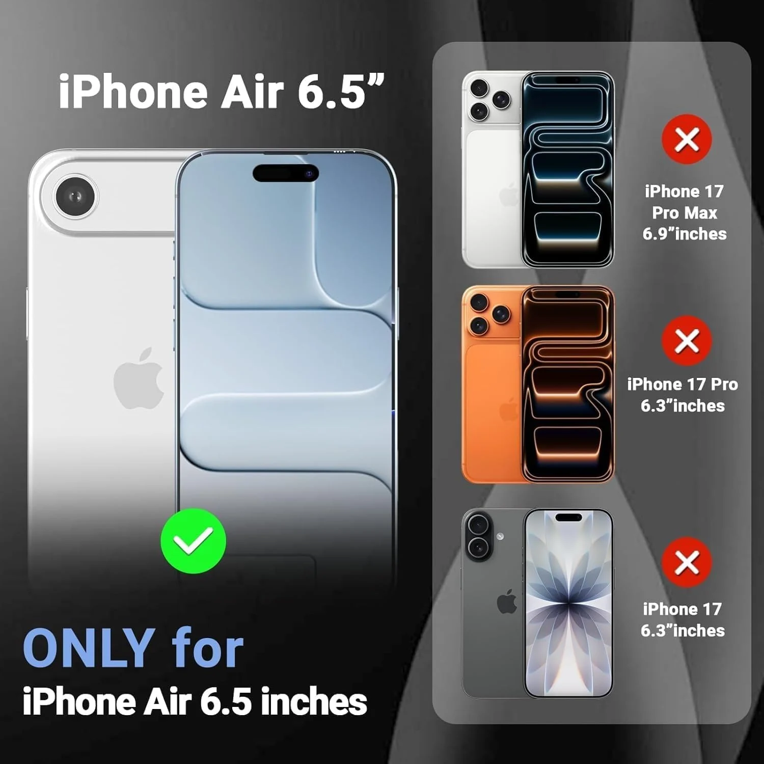 DL3 Mobilak for iPhone 17 Air (6.6 inch) Case [Compatible with MagSafe] Slim Magnetic Bumper Case - Clear