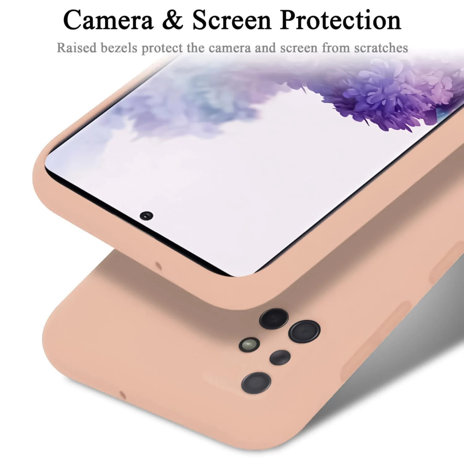 DL3 Mobilak Silicone Protective Case for Samsung Galaxy A71, Shock-absorbing protection, Scratch-resistant surface, Soft microfiber lining - Light Orange