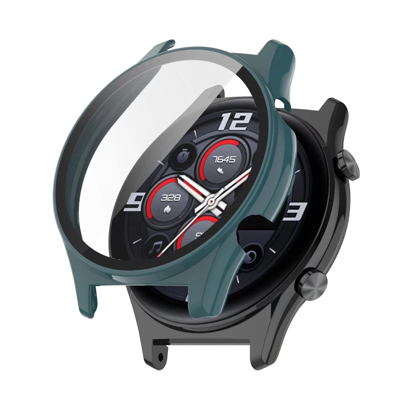 DL3 Mobilak Protective Case Compatible with Huawei Watch GT 2 46mm 9H Hardness PC Case Bumper Full Slim Protective Cover with Tempered Glass For Huawei Watch GT2 46mm - Green