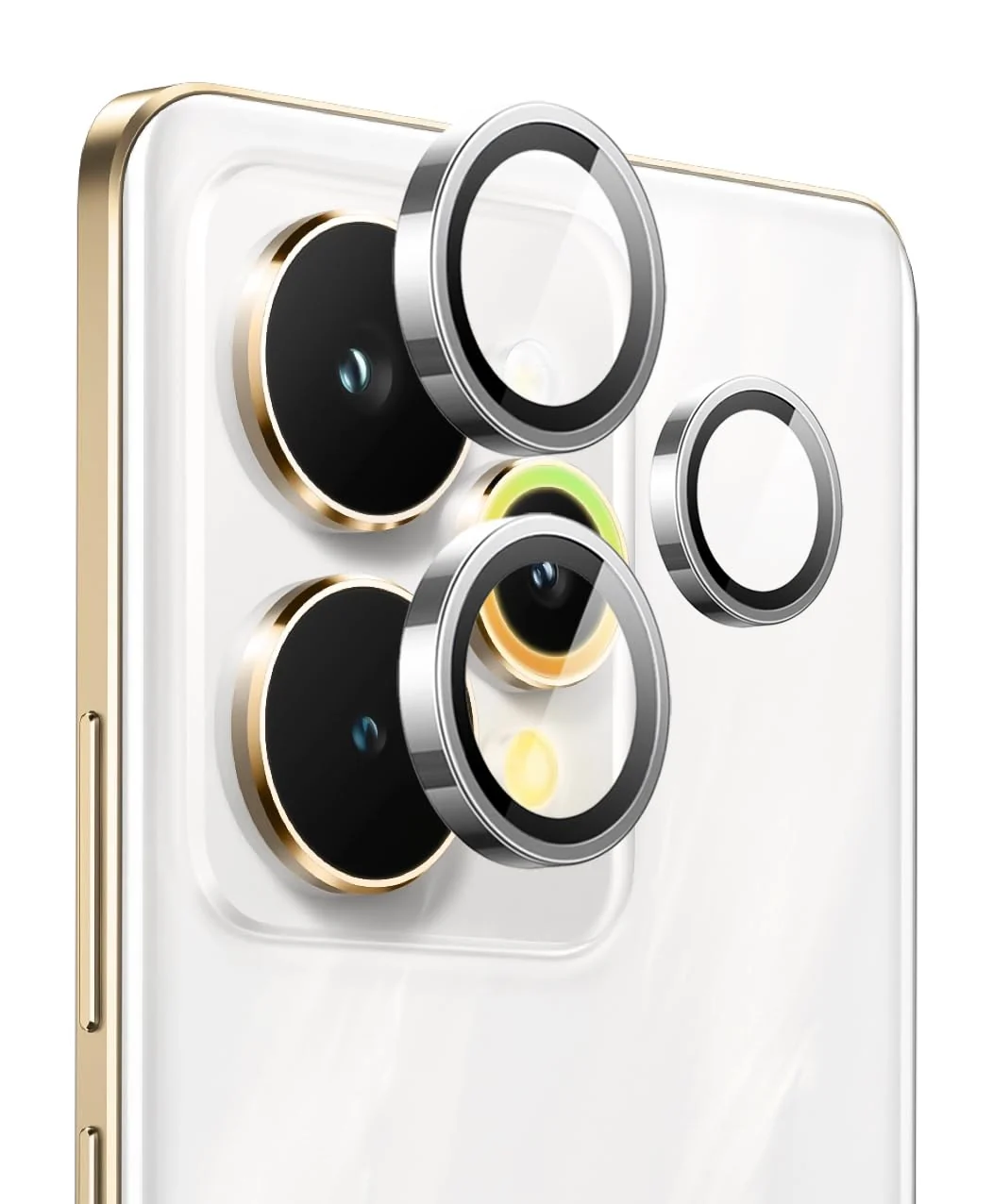 DL3 Mobilak Camera Lens Protector for realme 15 Pro 5G Accessories, 9H Tempered Glass Metal Individual Ring Camera Cover Screen Protector, Case Friendly, Anti Scratch