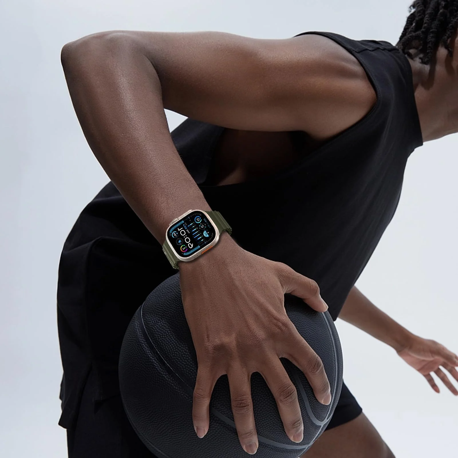 DL3 Mobilak Ocean Band For Apple Watch Band 49mm 45mm 44mm 42mm 41mm 40mm 38mm Men Women, Strap for Apple Watch Ultra2/Ultra iWatch Series SE 9 8 7 SE 6 5 4 3 2 1 (Forest, 42MM/44MM/45MM/49MM) - Forest Green