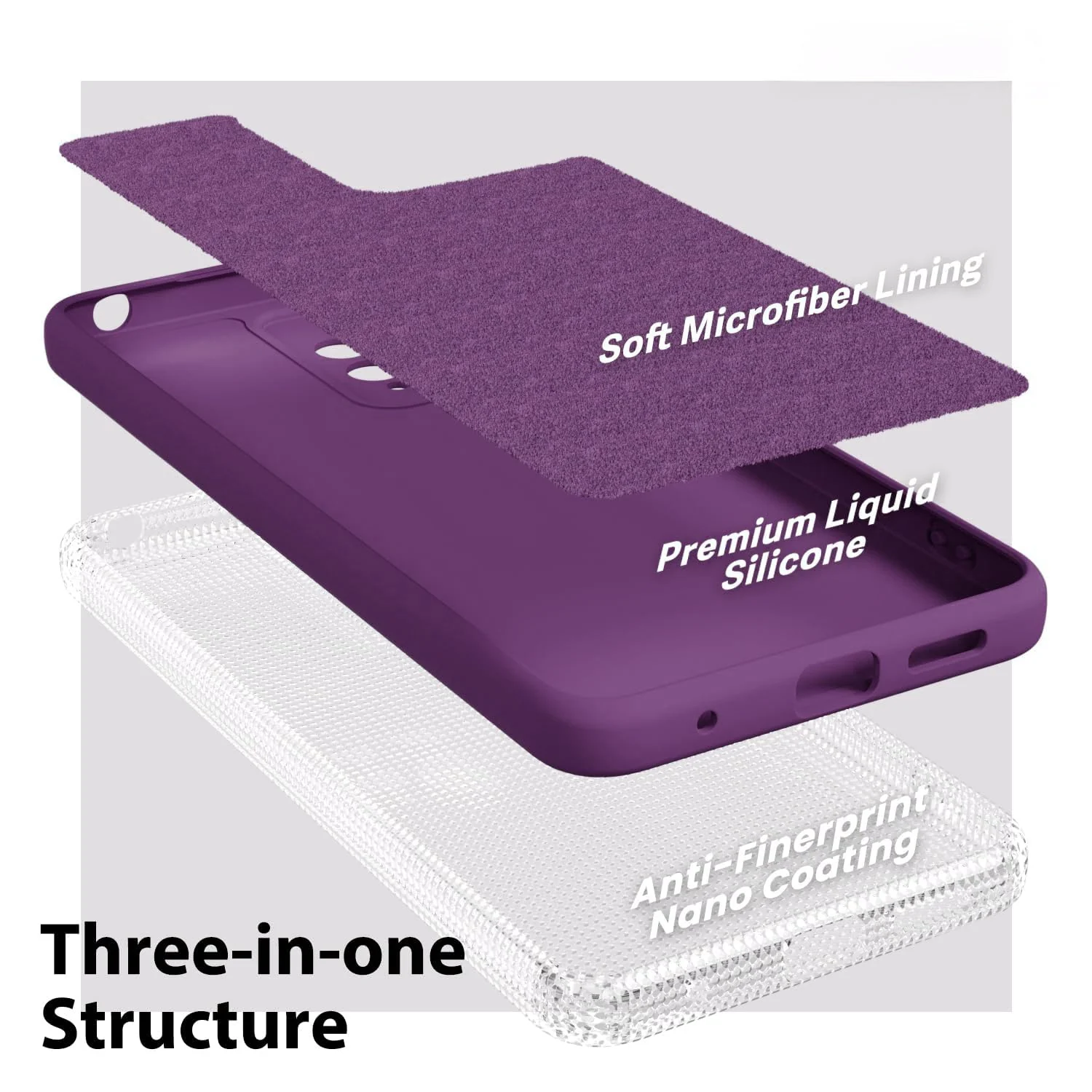 DL3 Mobilak Liquid Silicone Protective Case with Soft Microfiber Lining with Full Camera Protection for OPPO Reno 8 4G / Reno 7 4G / F21 Pro 4G / F21S Pro 4G - Violet