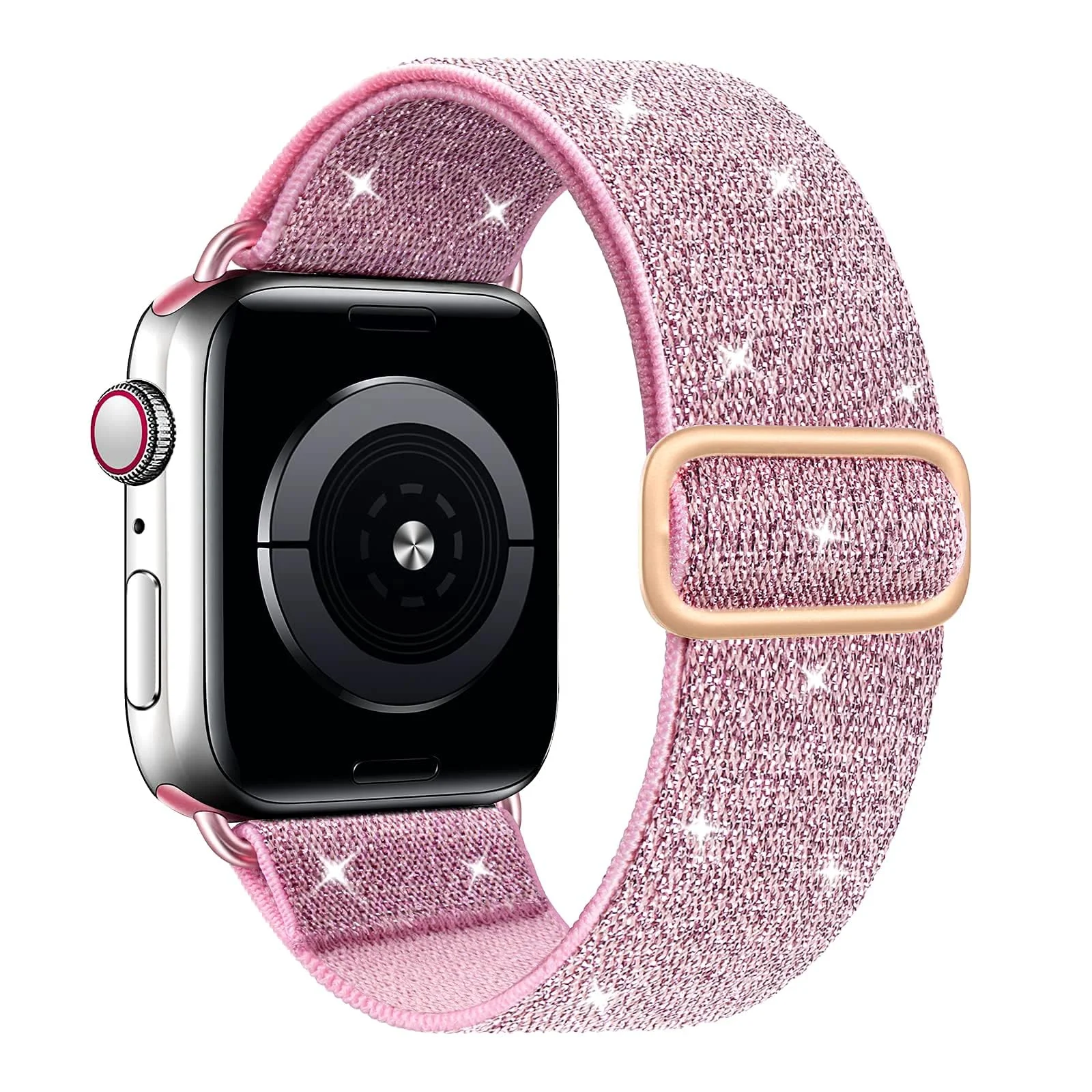 DL3 Mobilak Nylon Solo Loop Stretchy Straps For Apple Watch Band 49mm 45mm 44mm 42mm 41mm 40mm 38mm, Elastic Wristbands for Series 8 Ultra 7 6 5 4 3 2 1 Se (Rose, 42MM/44MM/45MM/49MM) - Rose Pink