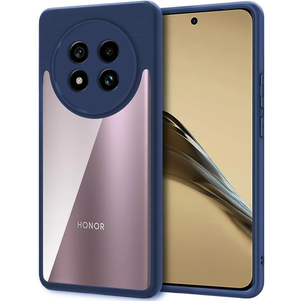 DL3 Mobilak Clear PC and TPU Protective Case for Honor X9C with Camera Protection and Military-Grade Protection - Blue